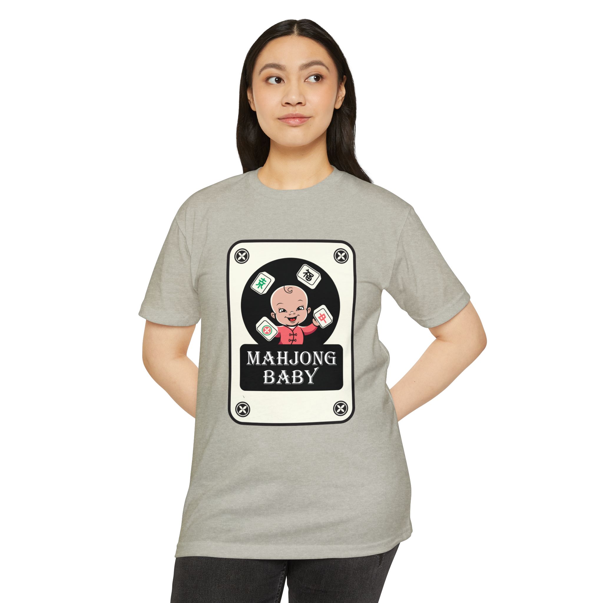 Mahjong Baby Graphic T-Shirt | Black Retro Mahjong Tile Tee for Players & Fans - Image 26