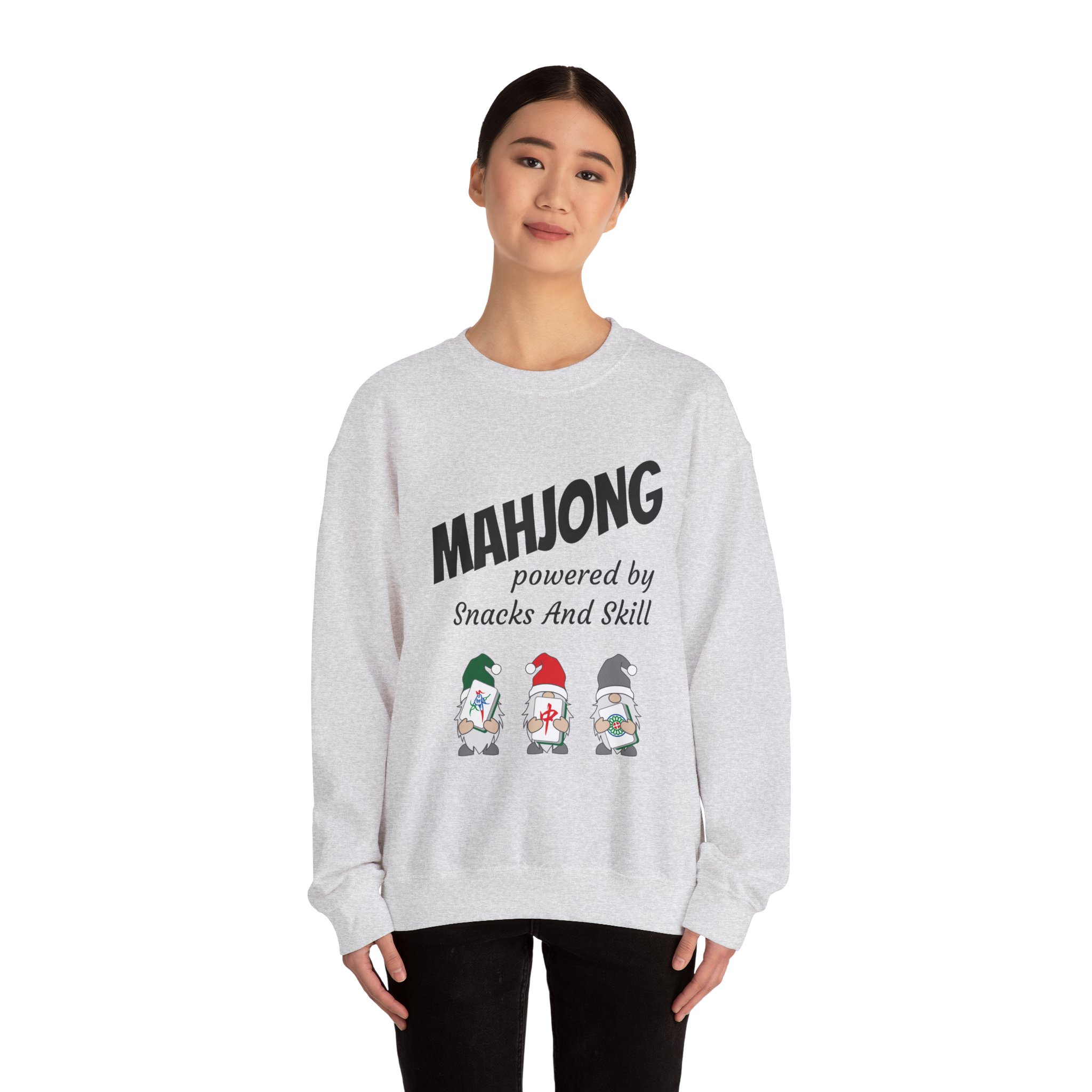 Mahjong Crewneck Sweatshirt | “Powered by Snacks and Skill” + Mahjong Baby Logo (Unisex) - Image 28