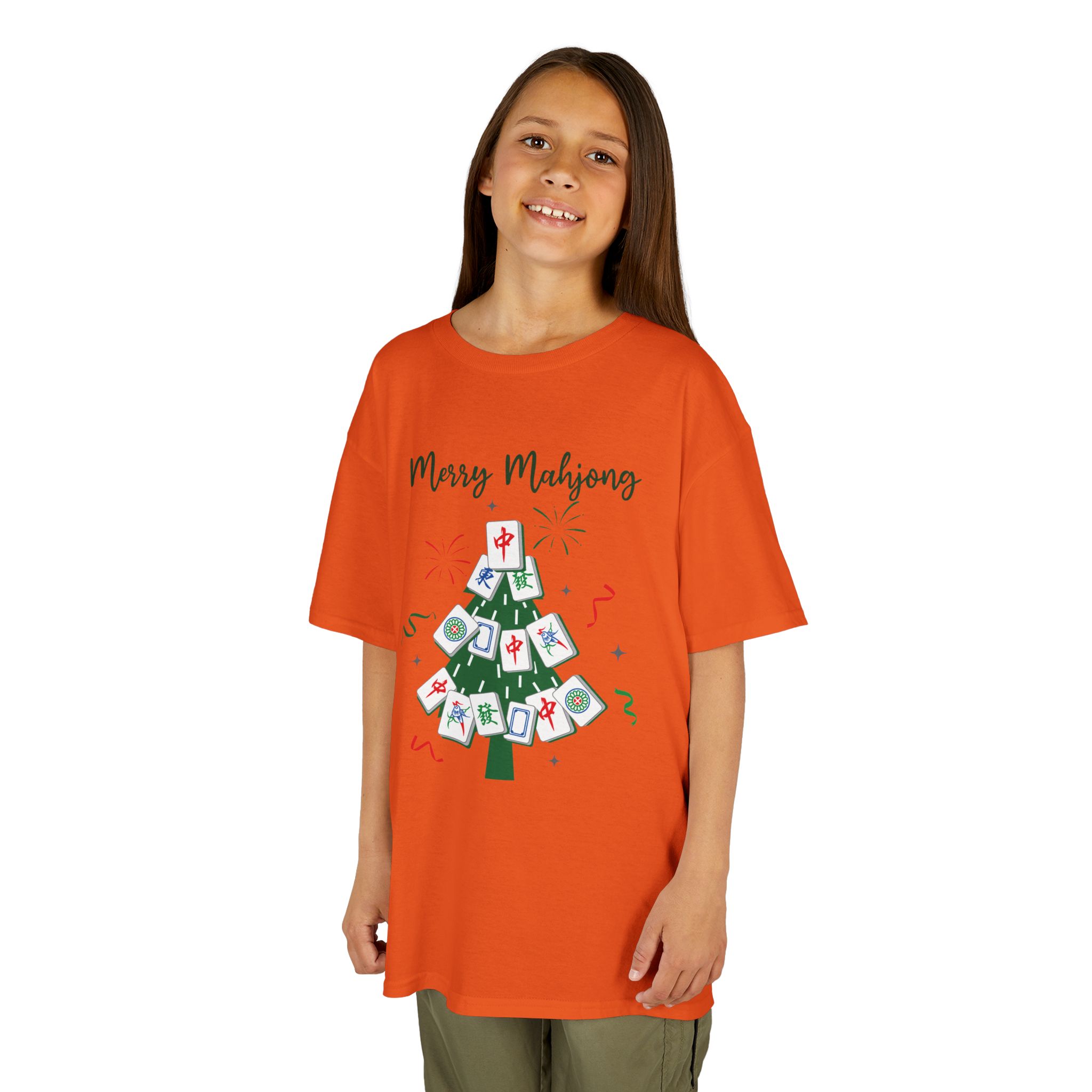 Merry Mahjong Baby Kids Tee | Holiday Mahjong Tree Graphic Shirt - Image 68