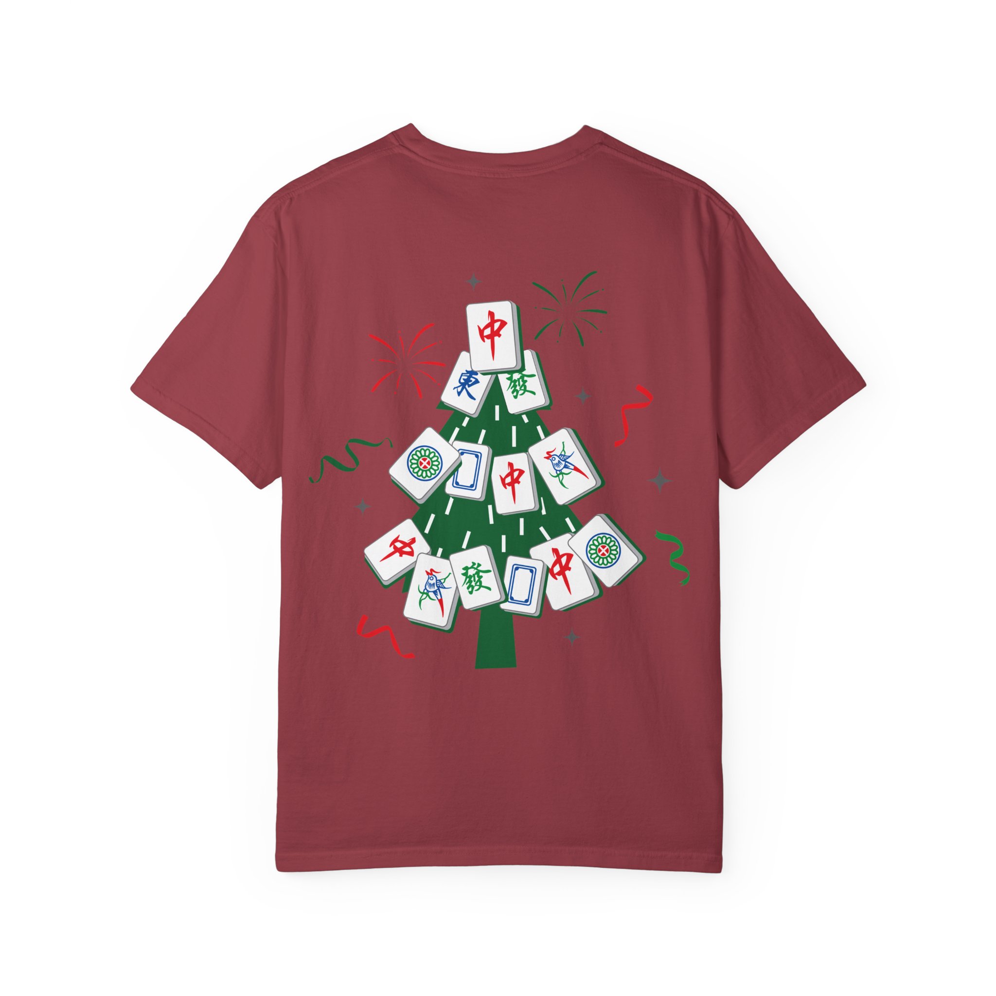 Merry Mahjong Christmas T-Shirt | Holiday Mahjong Tree Graphic Tee - Image 54