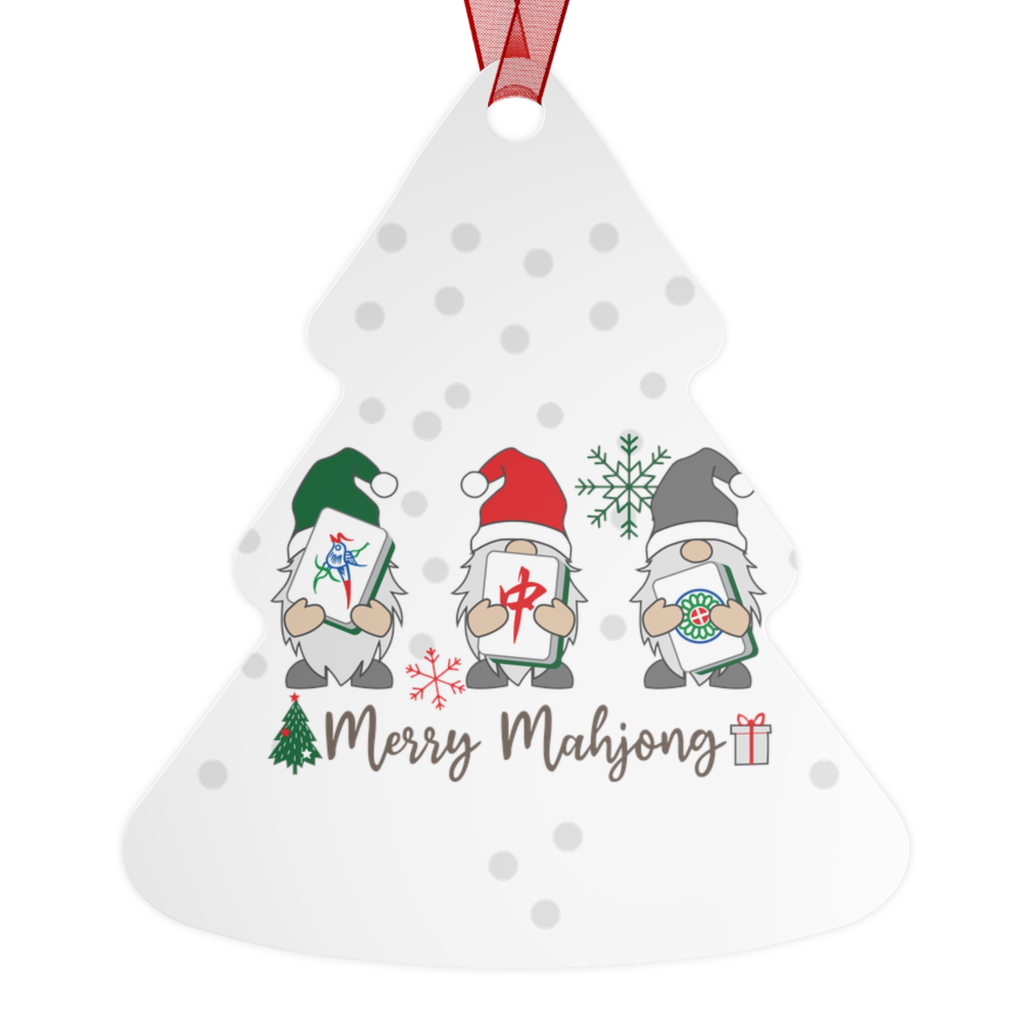 Mahjong Christmas Ornament | Merry Mahjong Metal Holiday Tree Decor - Image 14