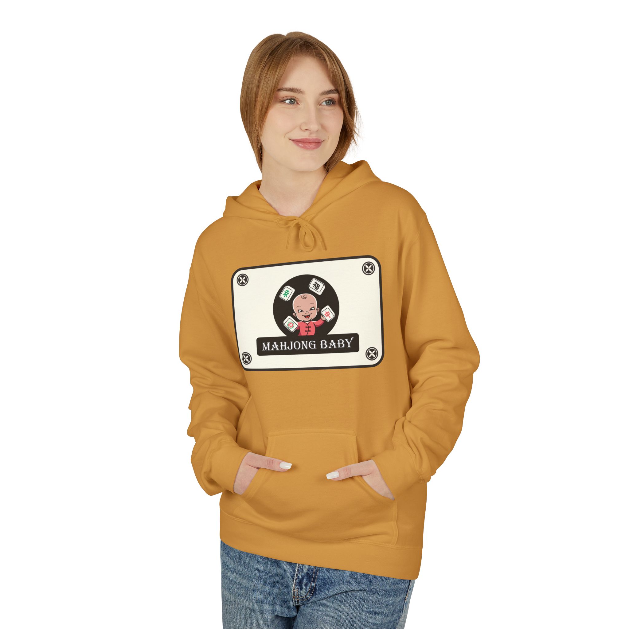 Mahjong Baby Hockey Hoodie | ‘Adventure Baby’ Retro Goalie Graphic Pullover - Image 45