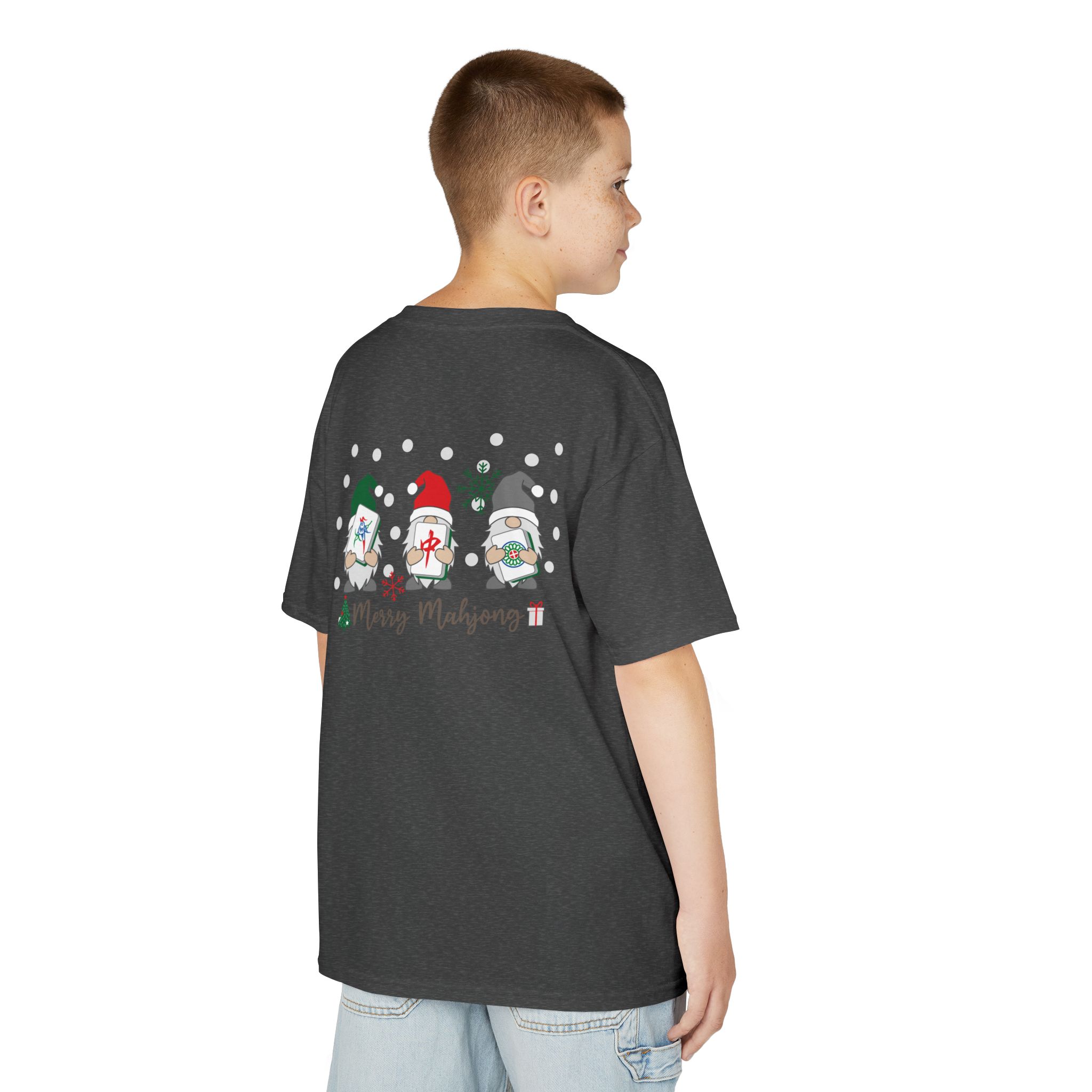 Merry Mahjong Baby Kids Tee | Holiday Mahjong Tree Graphic Shirt - Image 125