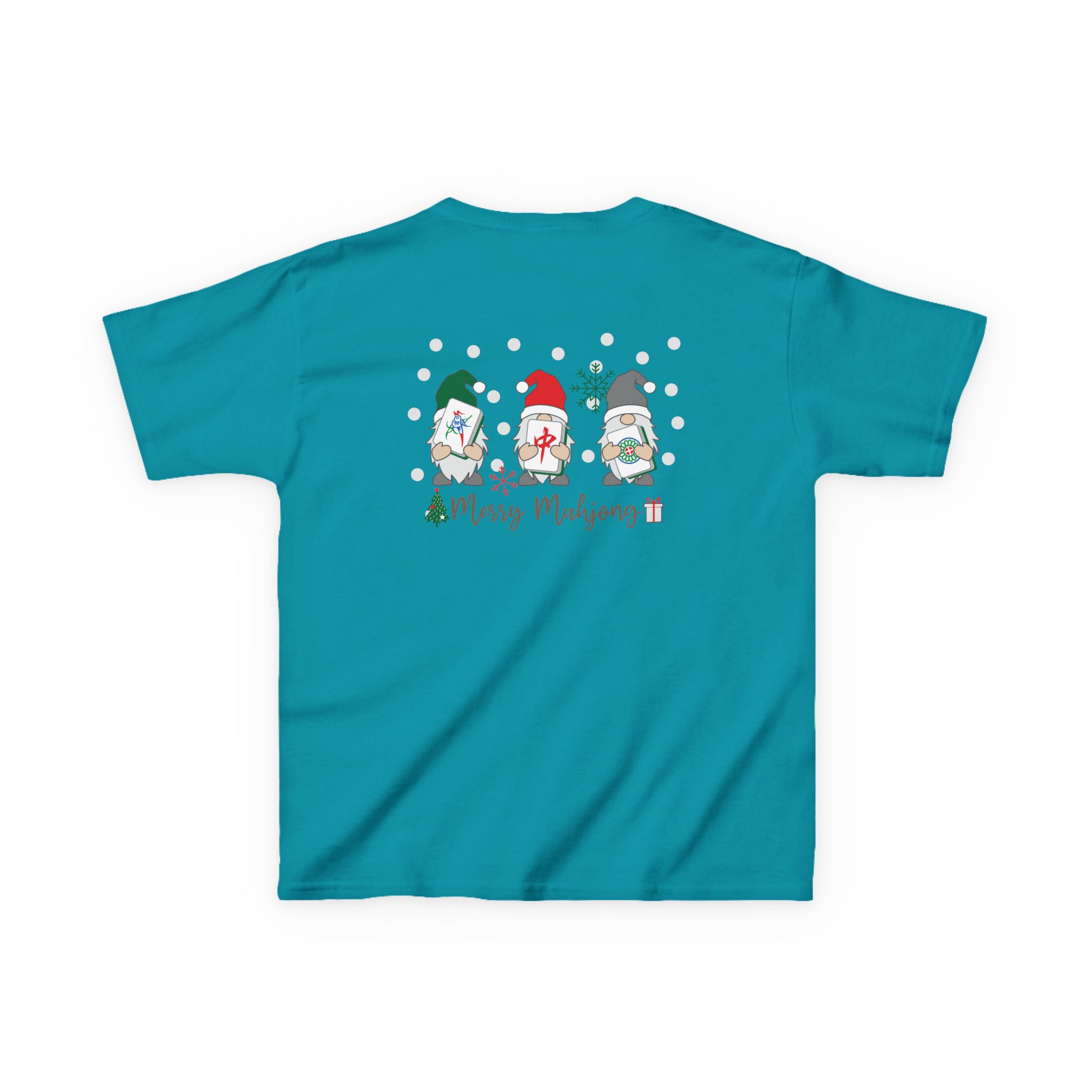 Merry Mahjong Baby Kids Tee | Holiday Mahjong Tree Graphic Shirt - Image 128
