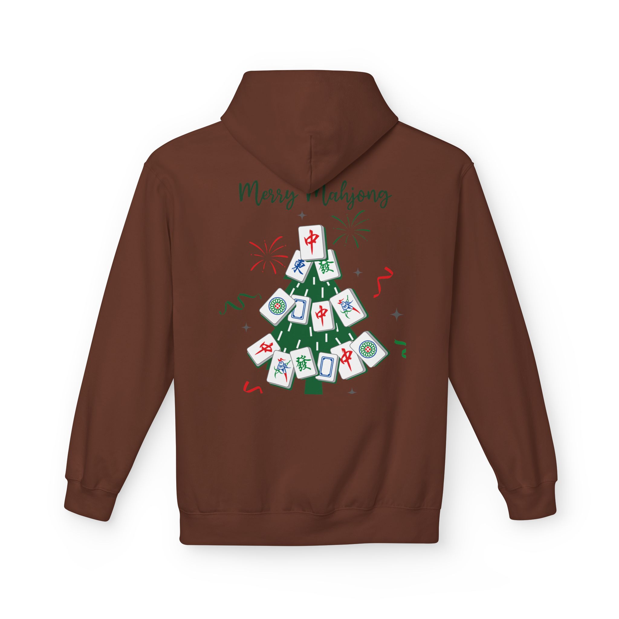 Merry Mahjong Santa Hoodie | Cute Holiday Gnome Christmas Pullover - Image 10
