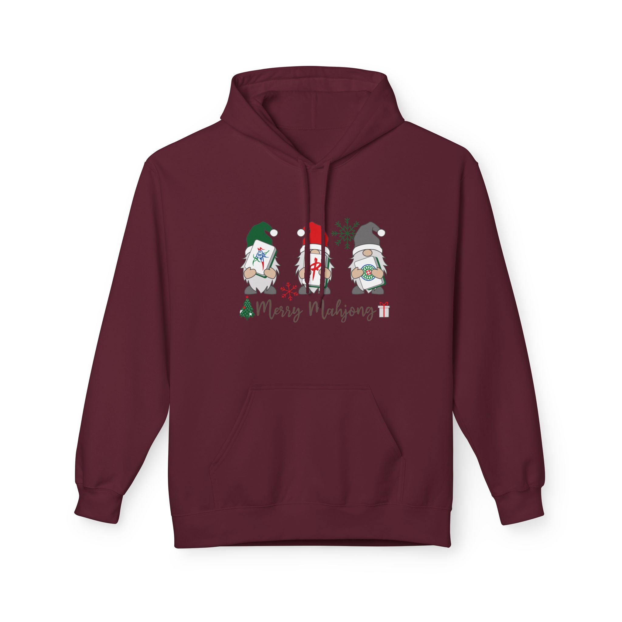 Merry Mahjong Santa Hoodie | Cute Holiday Gnome Christmas Pullover - Image 35