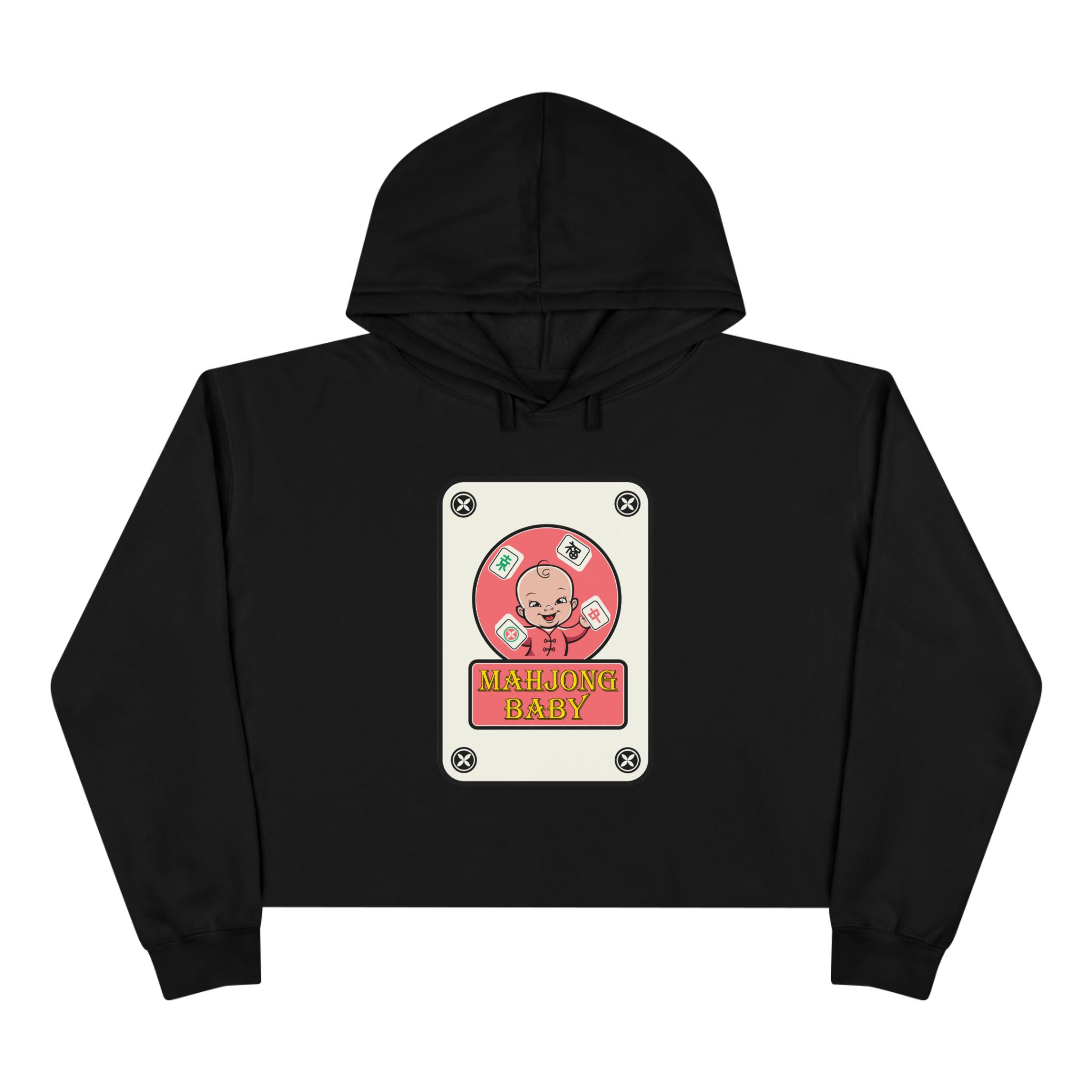 Mahjong Baby Crop Hoodie | Cute Mahjong Tile Graphic Hoodie for Game Lovers - Image 7