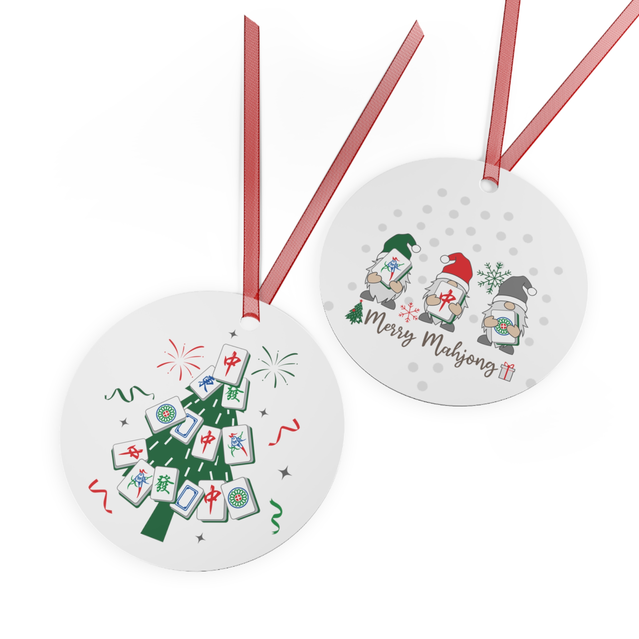 Mahjong Christmas Ornament | Merry Mahjong Metal Holiday Tree Decor - Image 11