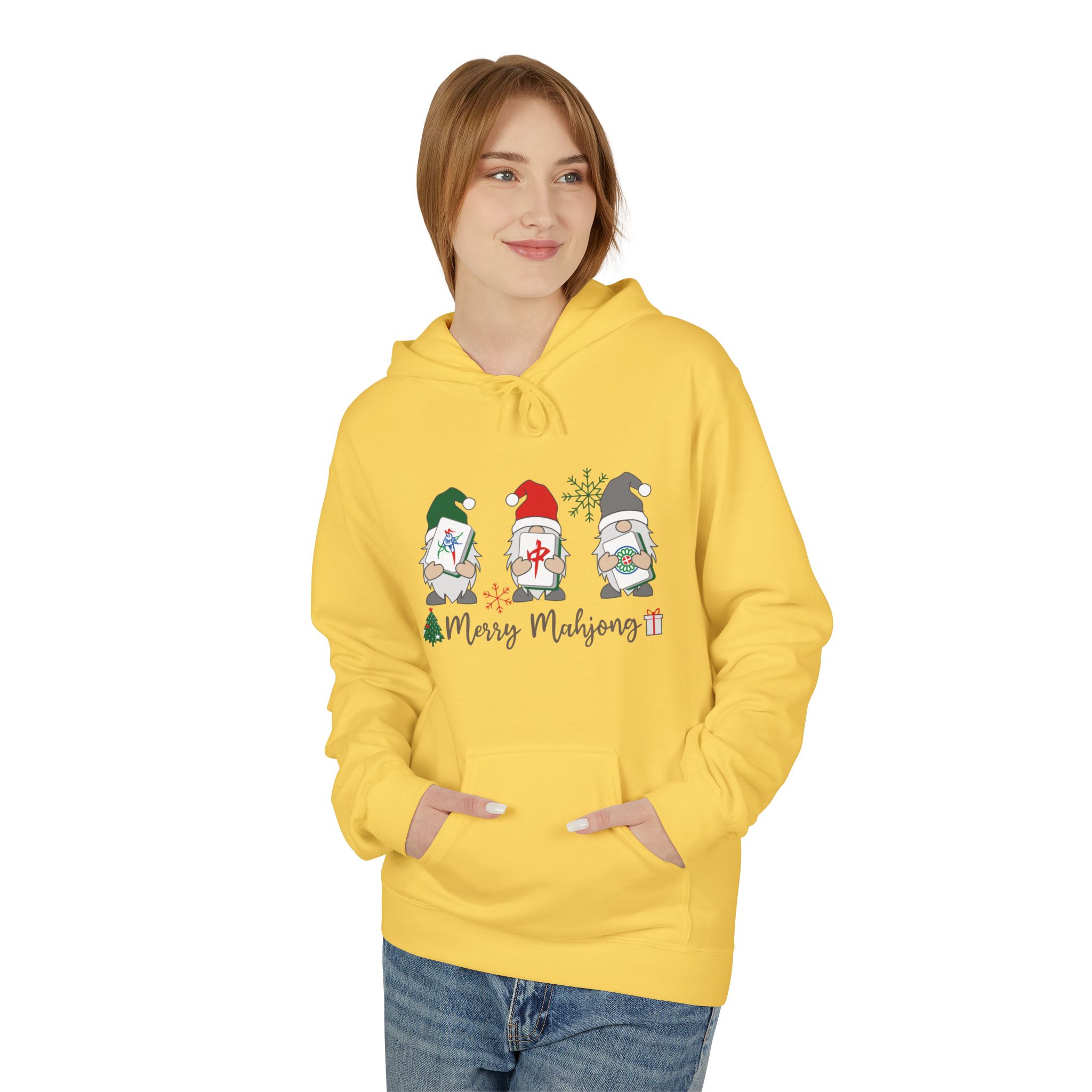Merry Mahjong Santa Hoodie | Cute Holiday Gnome Christmas Pullover - Image 41