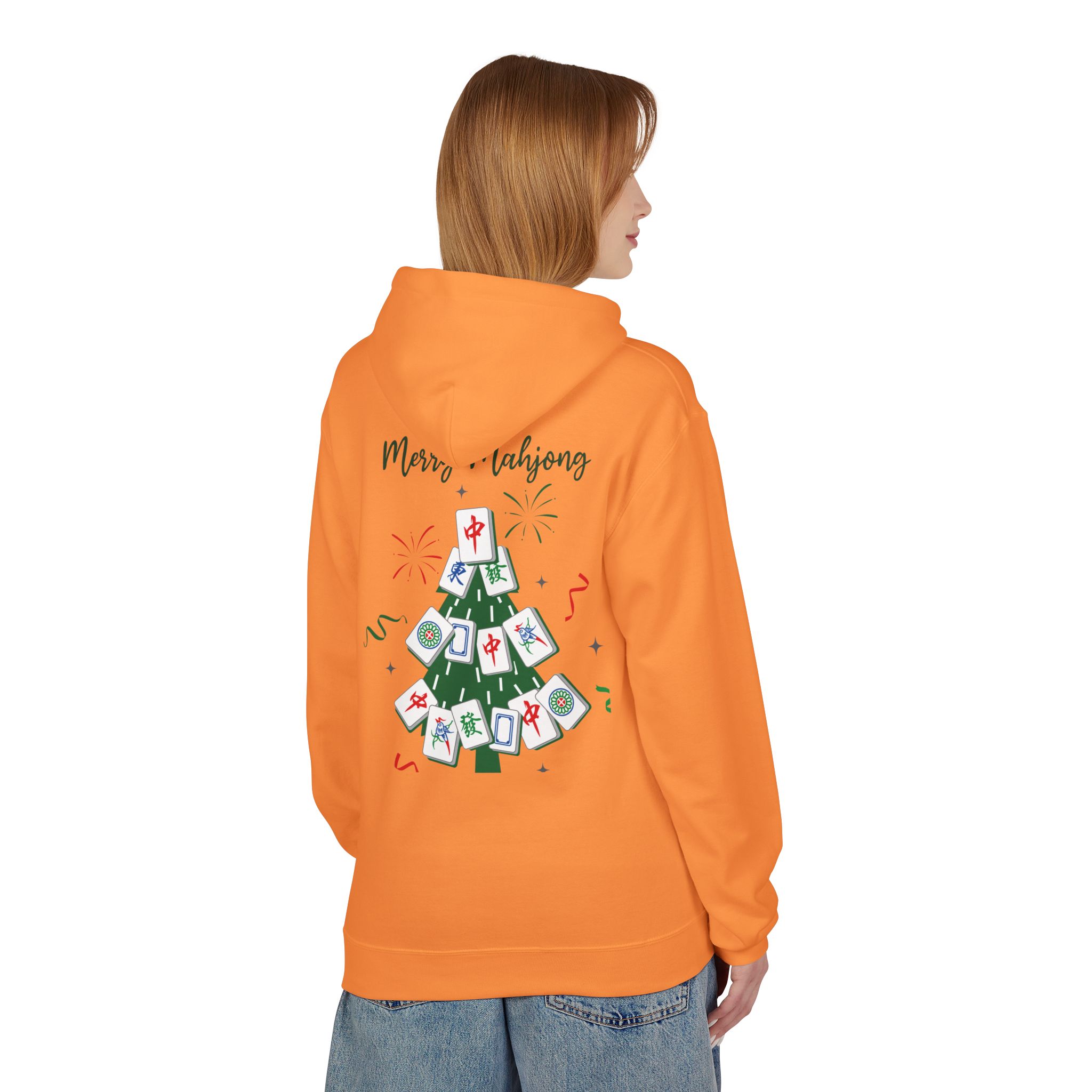Merry Mahjong Santa Hoodie | Cute Holiday Gnome Christmas Pullover - Image 34