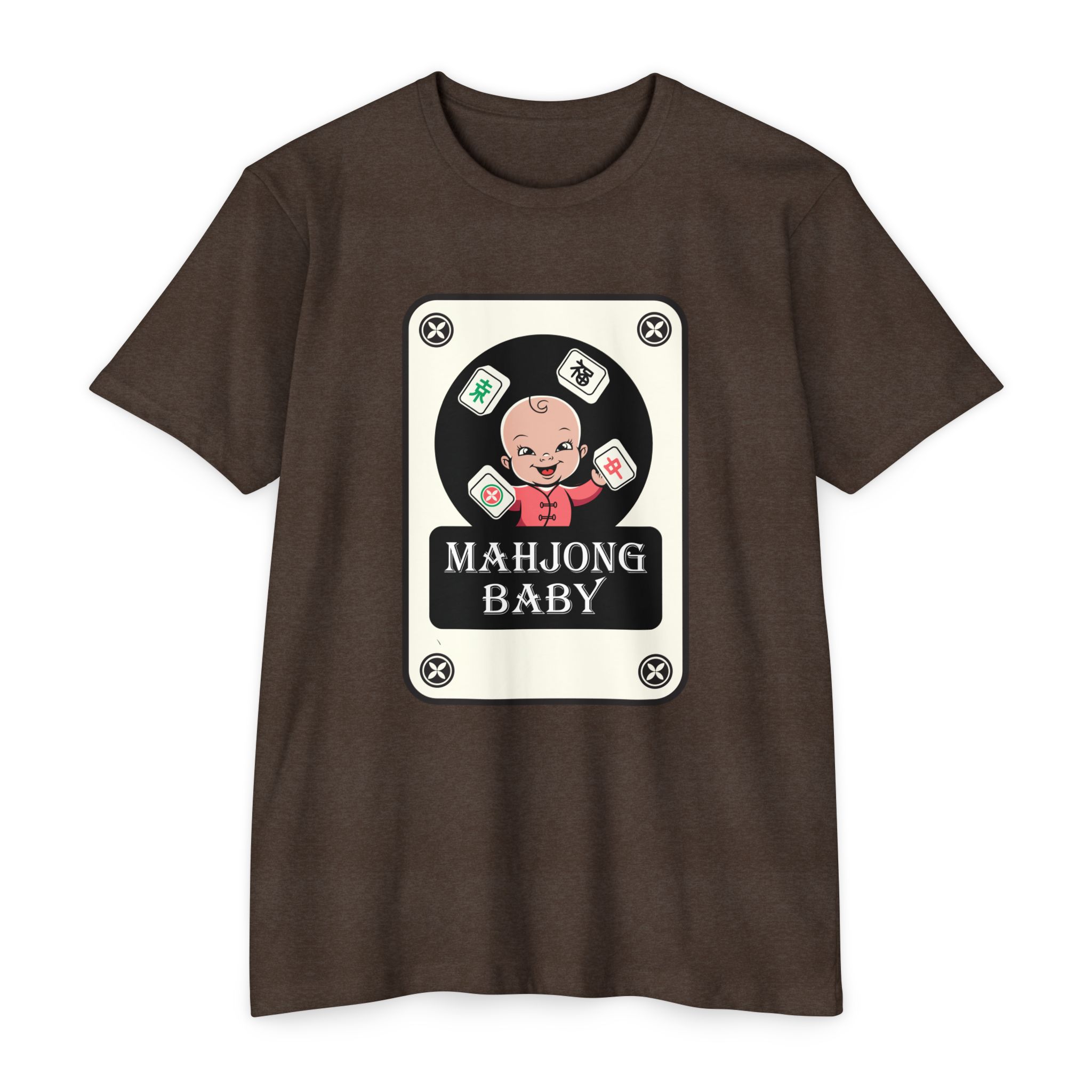 Mahjong Baby Graphic T-Shirt | Black Retro Mahjong Tile Tee for Players & Fans - Image 15