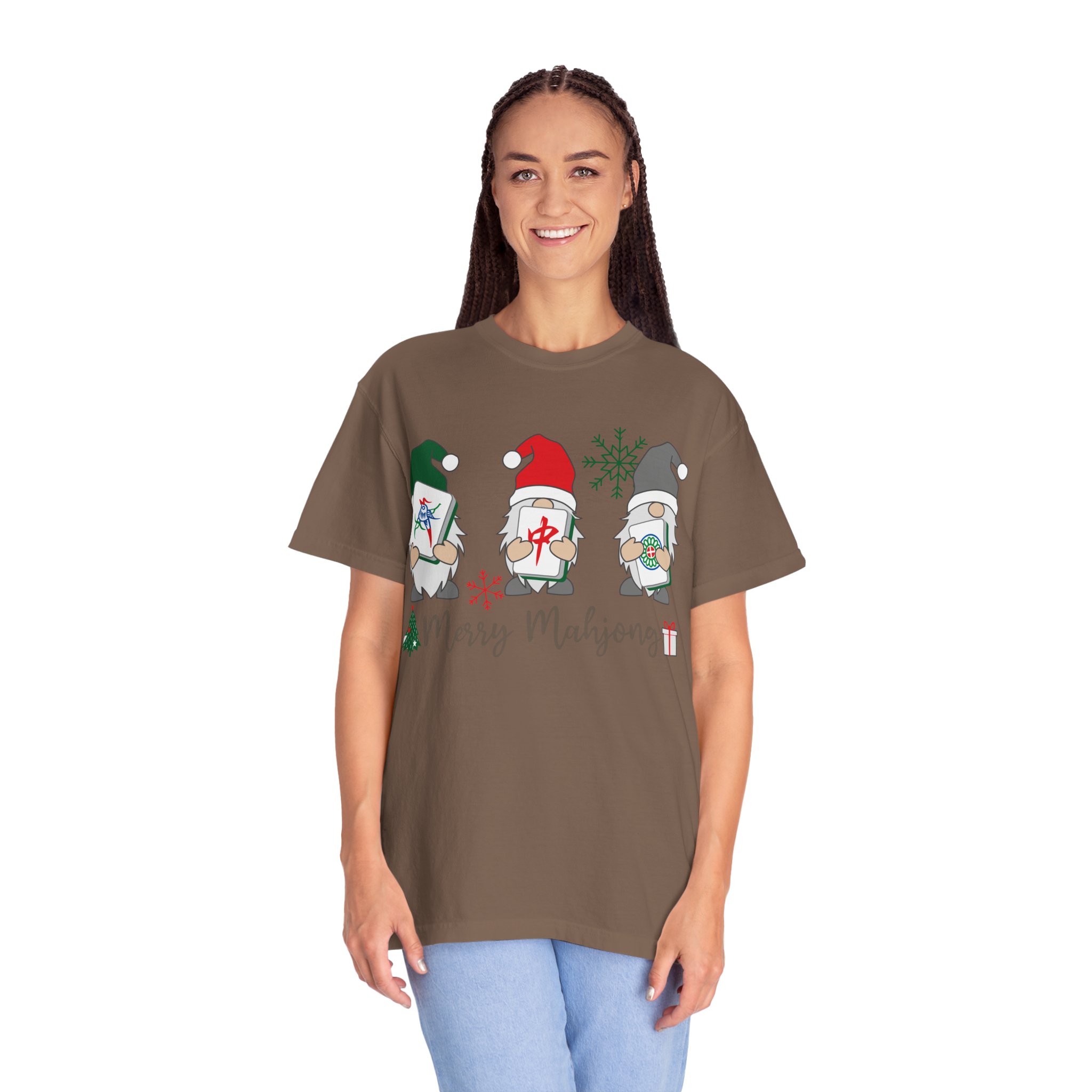 Merry Mahjong Gnome Christmas T-Shirt | Holiday Mahjong Game Night Tee - Image 20