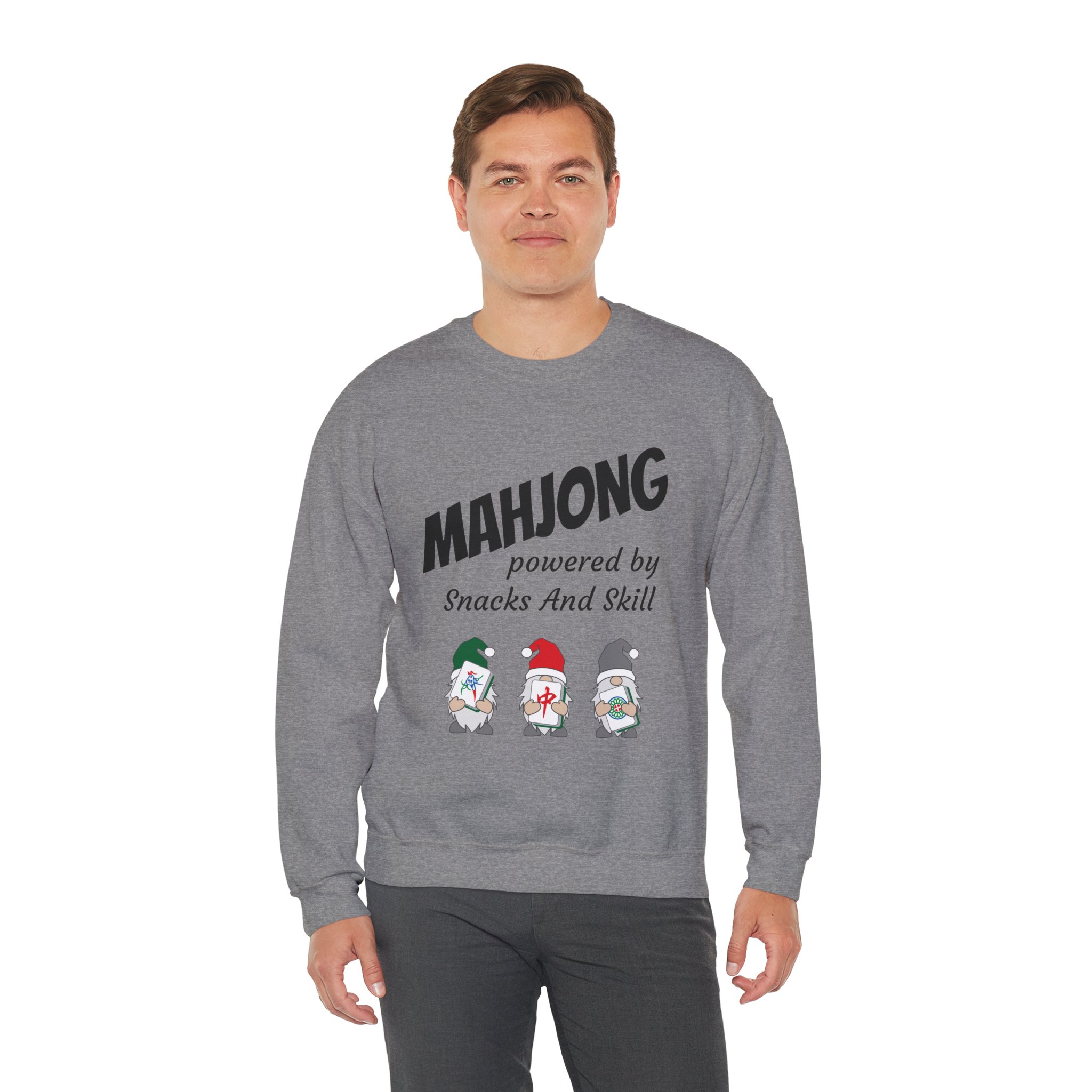 Mahjong Crewneck Sweatshirt | “Powered by Snacks and Skill” + Mahjong Baby Logo (Unisex) - Image 54
