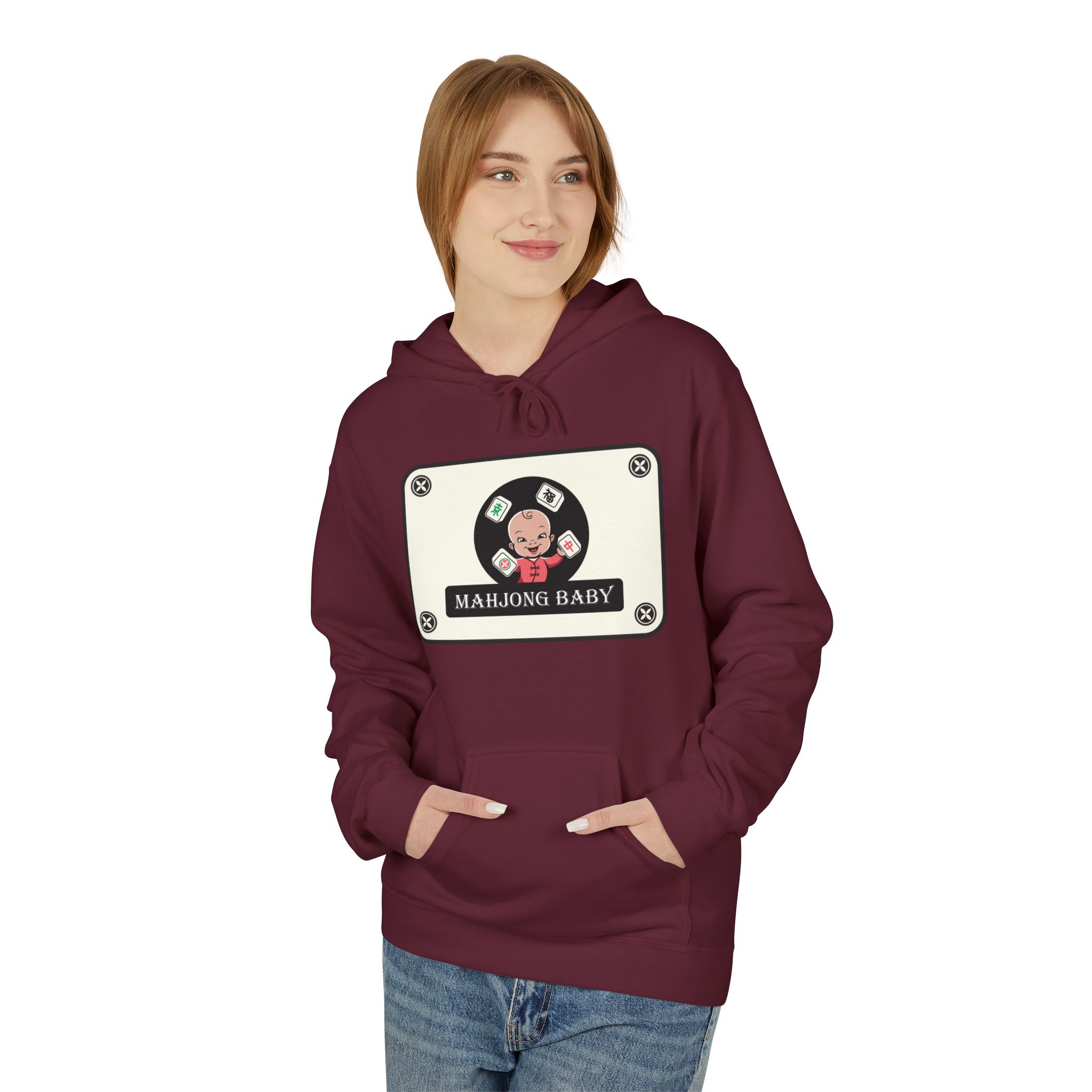 Mahjong Baby Hockey Hoodie | ‘Adventure Baby’ Retro Goalie Graphic Pullover - Image 57