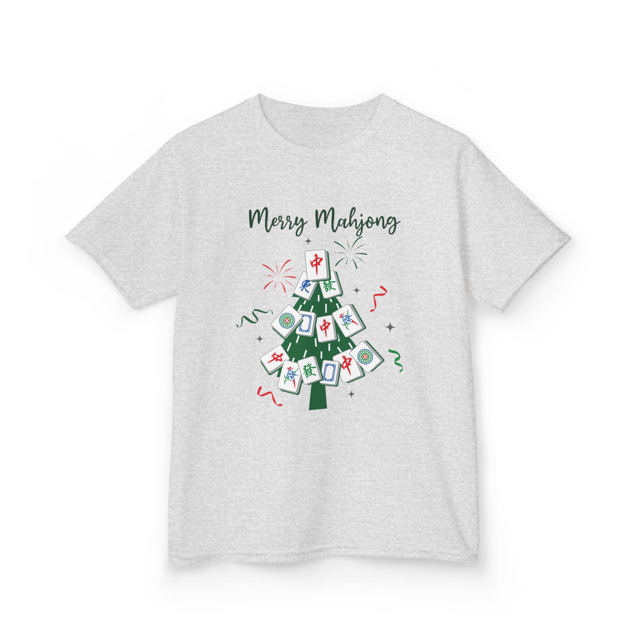 Merry Mahjong Baby Kids Tee | Holiday Mahjong Tree Graphic Shirt - Image 12