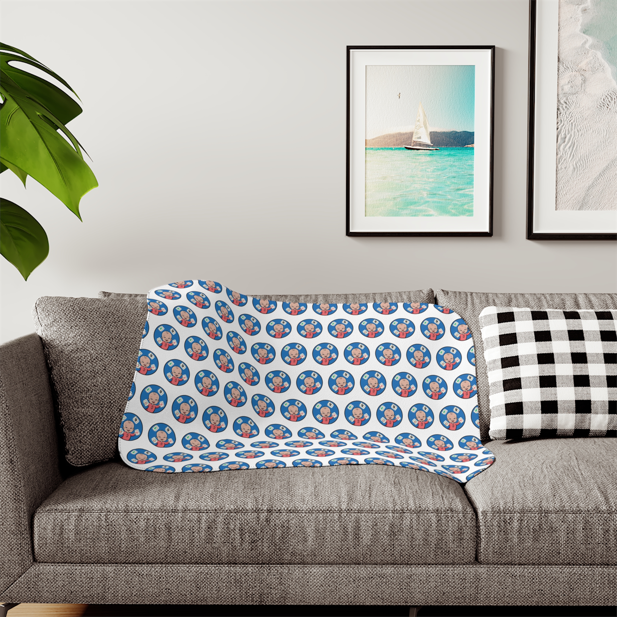 Patriotic Polka Dot Sherpa Blanket | Reversible Stars & Stripes Cozy Throw - Image 7