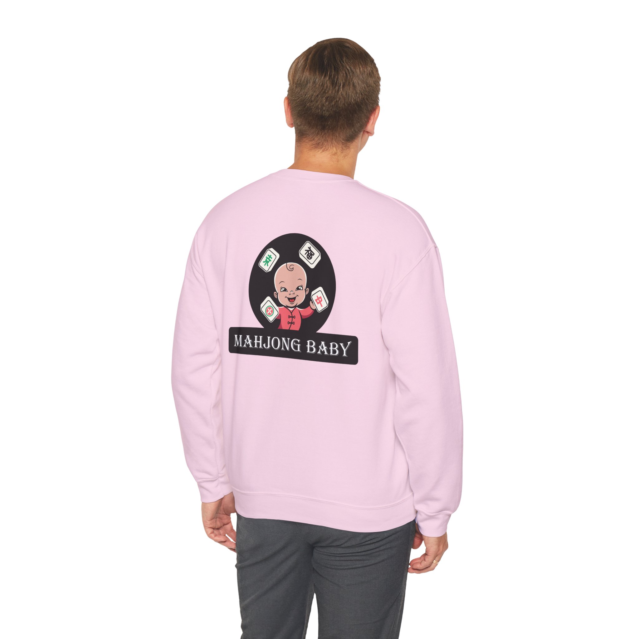 Mahjong Crewneck Sweatshirt | “Powered by Snacks and Skill” + Mahjong Baby Logo (Unisex) - Image 91