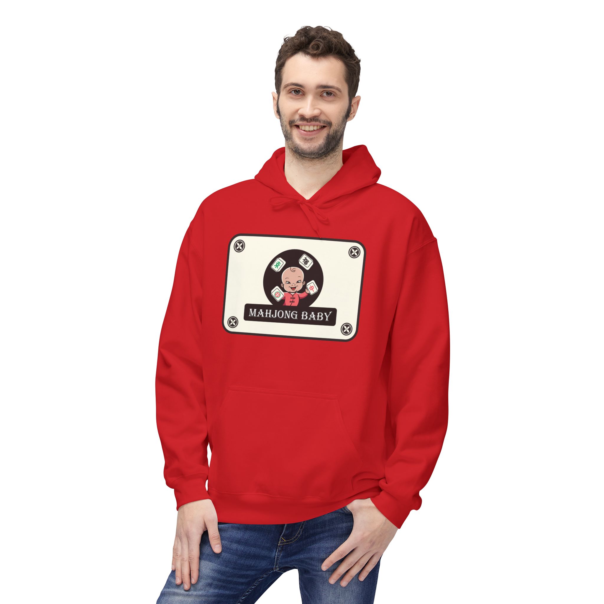 Mahjong Baby Hockey Hoodie | ‘Adventure Baby’ Retro Goalie Graphic Pullover - Image 83