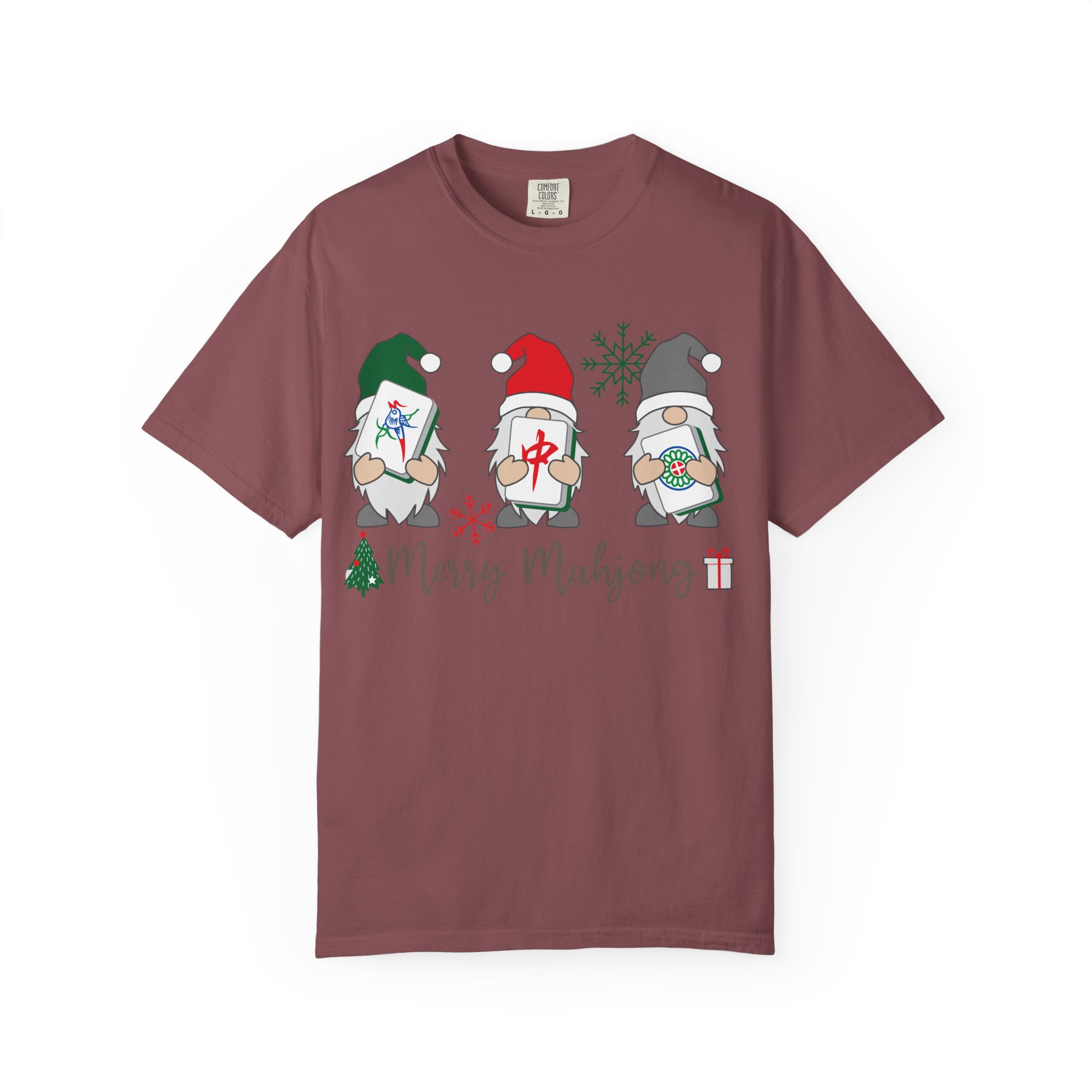 Merry Mahjong Christmas T-Shirt | Holiday Mahjong Tree Graphic Tee - Image 5