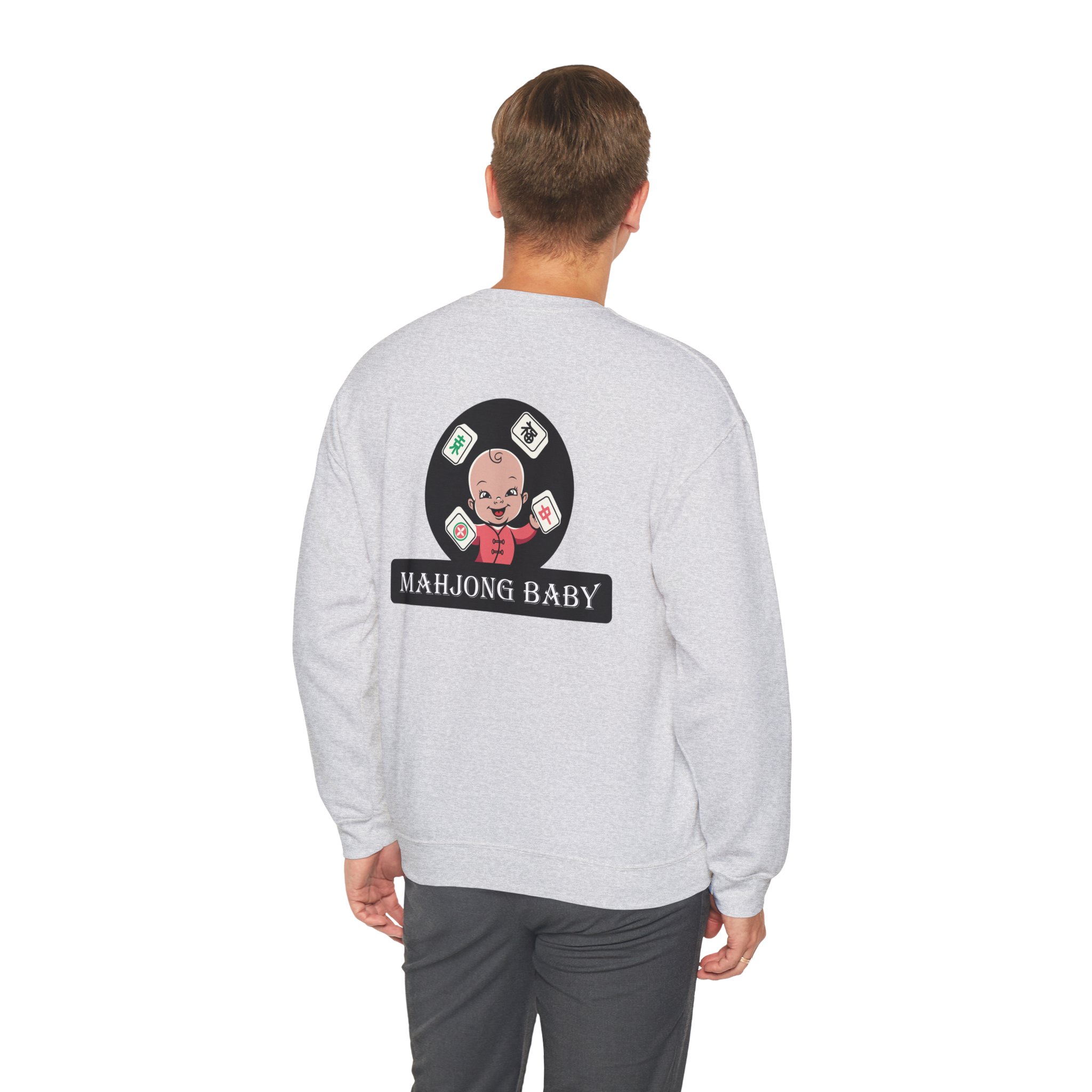 Mahjong Crewneck Sweatshirt | “Powered by Snacks and Skill” + Mahjong Baby Logo (Unisex) - Image 19