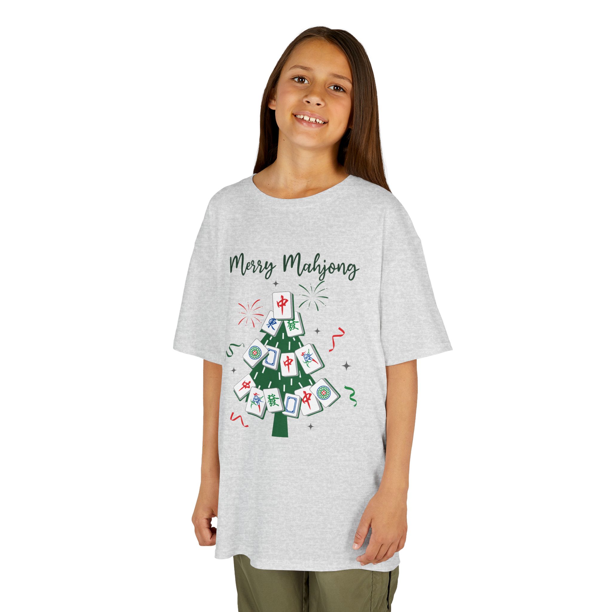 Merry Mahjong Baby Kids Tee | Holiday Mahjong Tree Graphic Shirt - Image 14