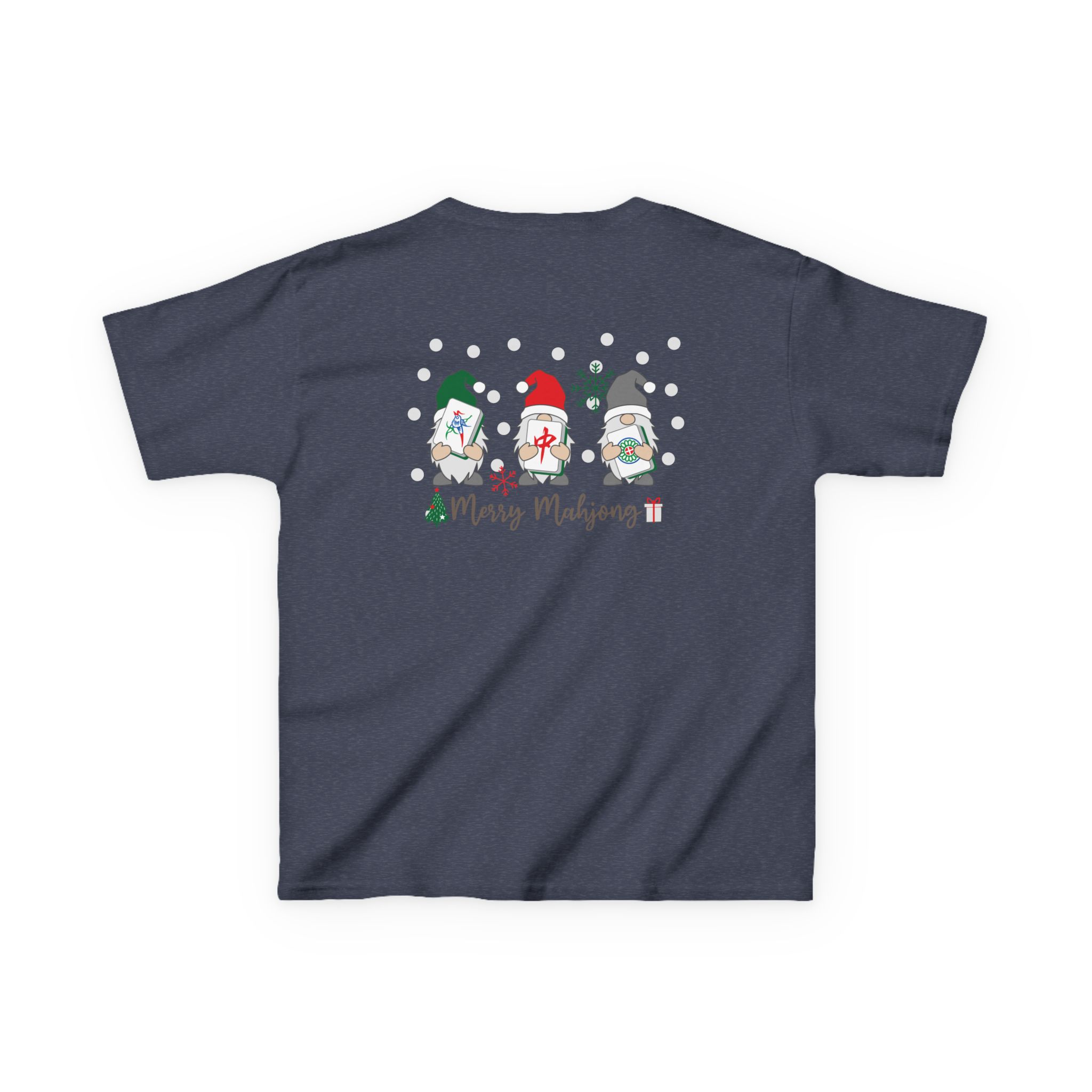 Merry Mahjong Baby Kids Tee | Holiday Mahjong Tree Graphic Shirt - Image 155