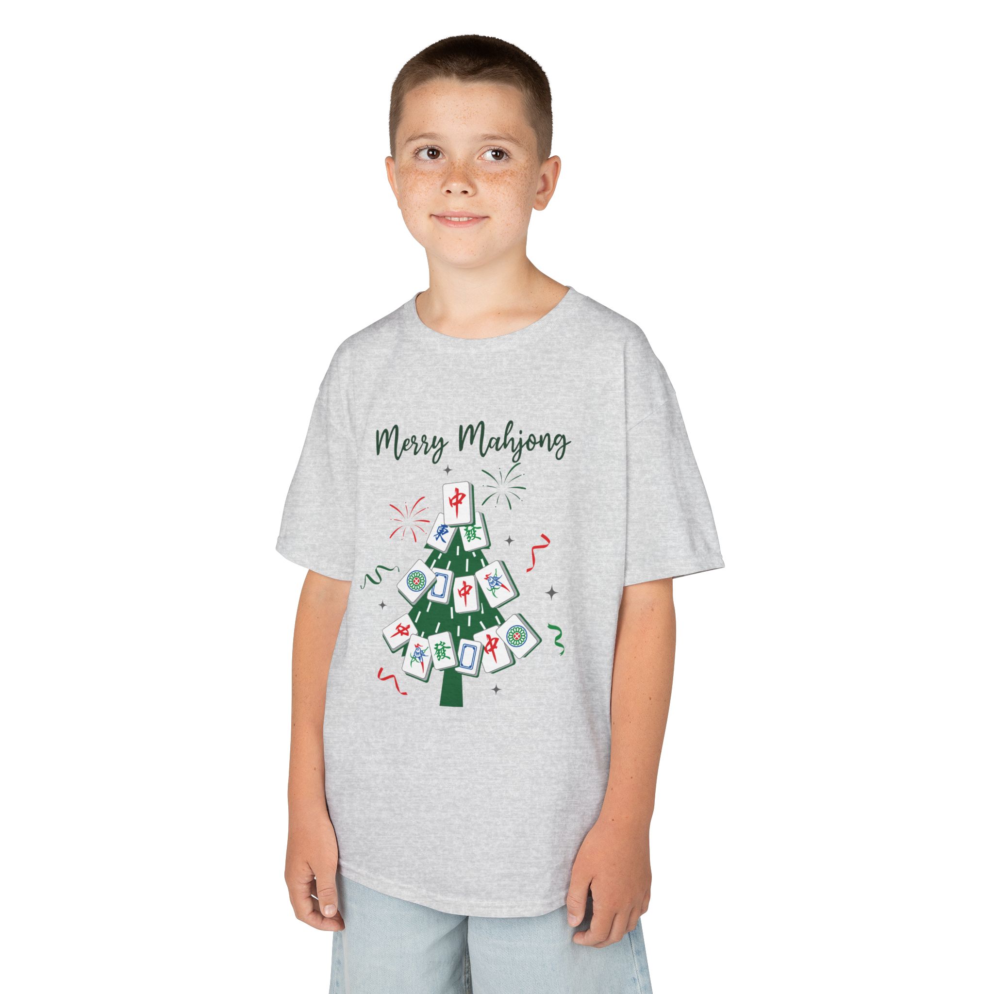 Merry Mahjong Baby Kids Tee | Holiday Mahjong Tree Graphic Shirt - Image 25