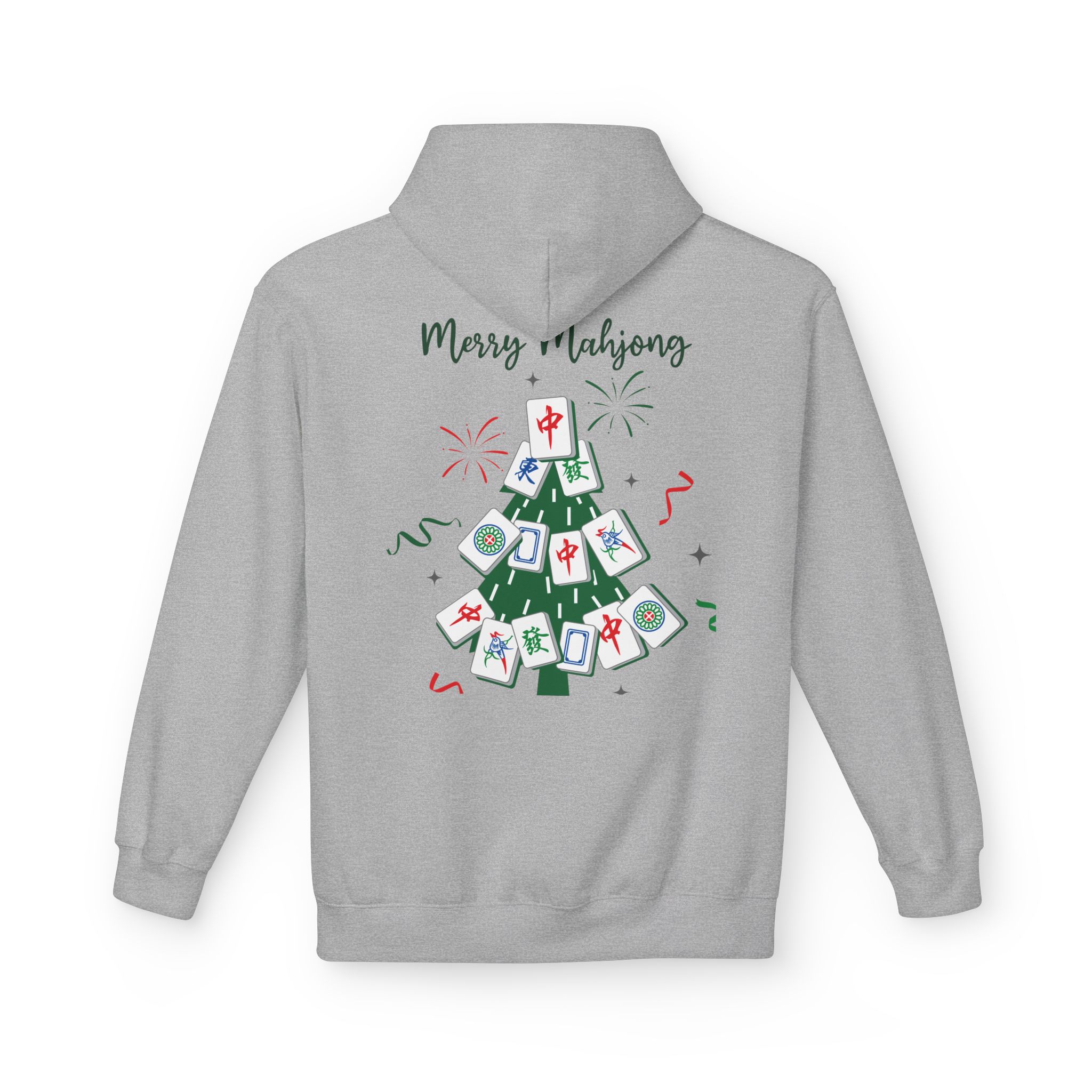 Merry Mahjong Santa Hoodie | Cute Holiday Gnome Christmas Pullover - Image 26