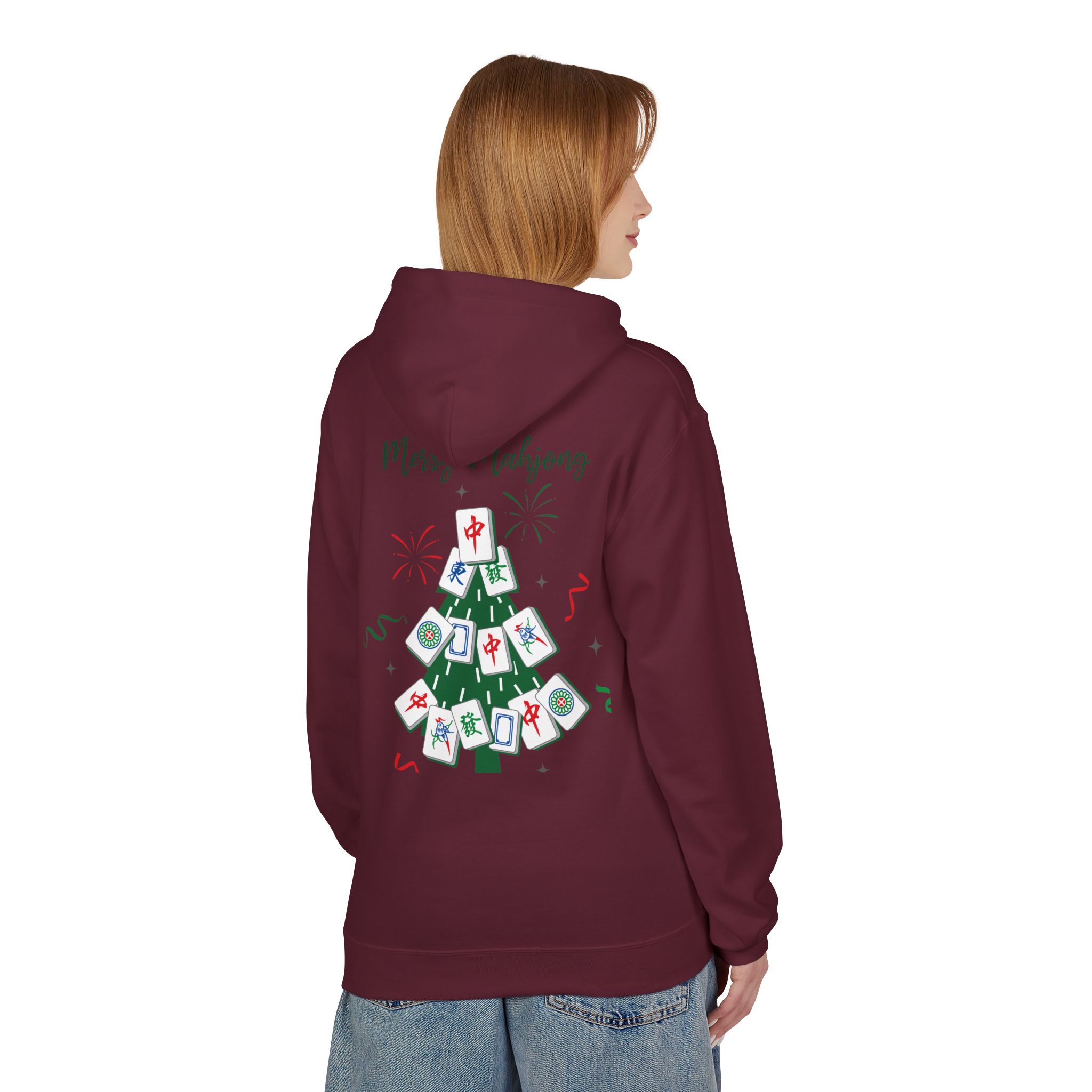 Merry Mahjong Santa Hoodie | Cute Holiday Gnome Christmas Pullover - Image 38