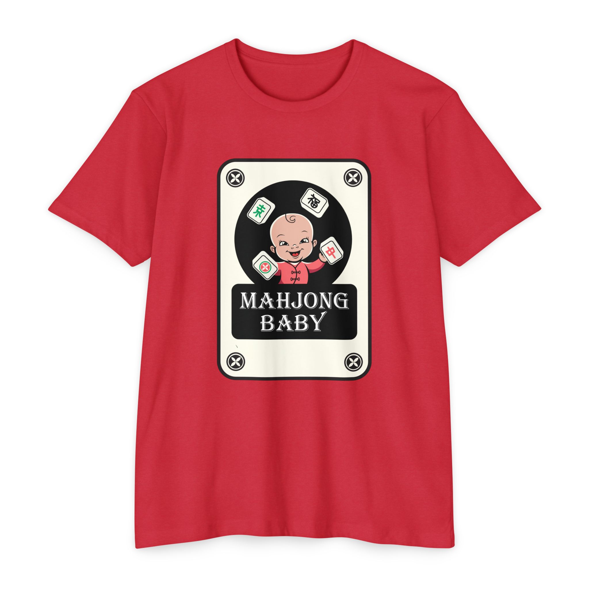Mahjong Baby Graphic T-Shirt | Black Retro Mahjong Tile Tee for Players & Fans - Image 71