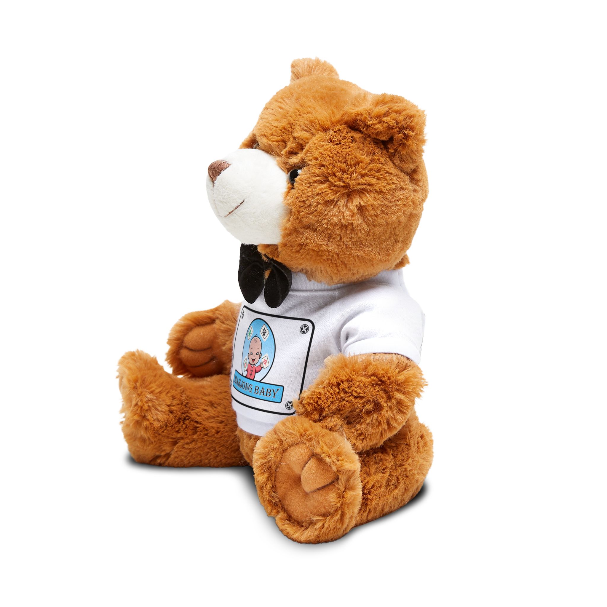 Mahjong Baby Teddy Bear with T-Shirt – Classic Blue | Cute Gift Plush (7×10") - Image 3
