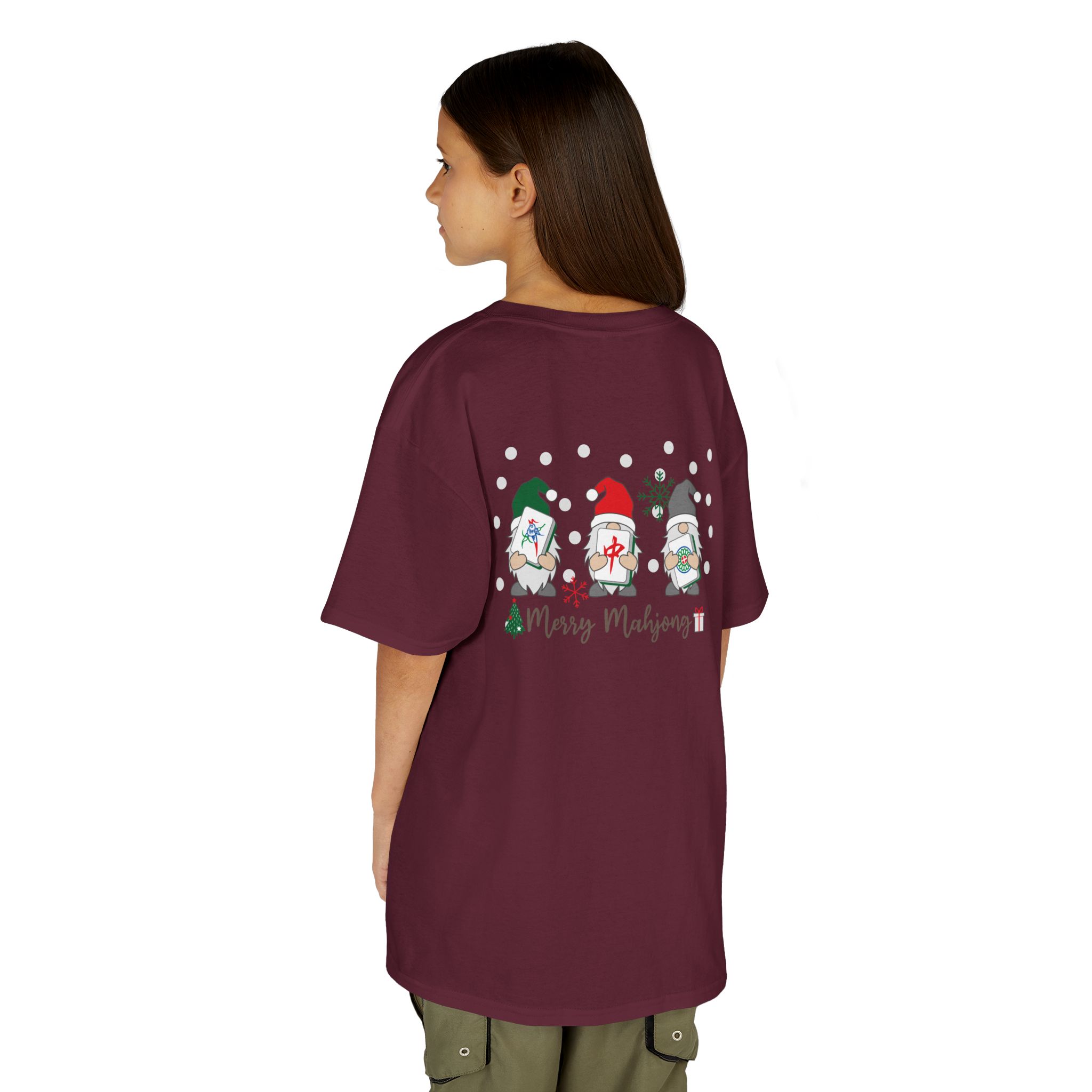 Merry Mahjong Baby Kids Tee | Holiday Mahjong Tree Graphic Shirt - Image 78