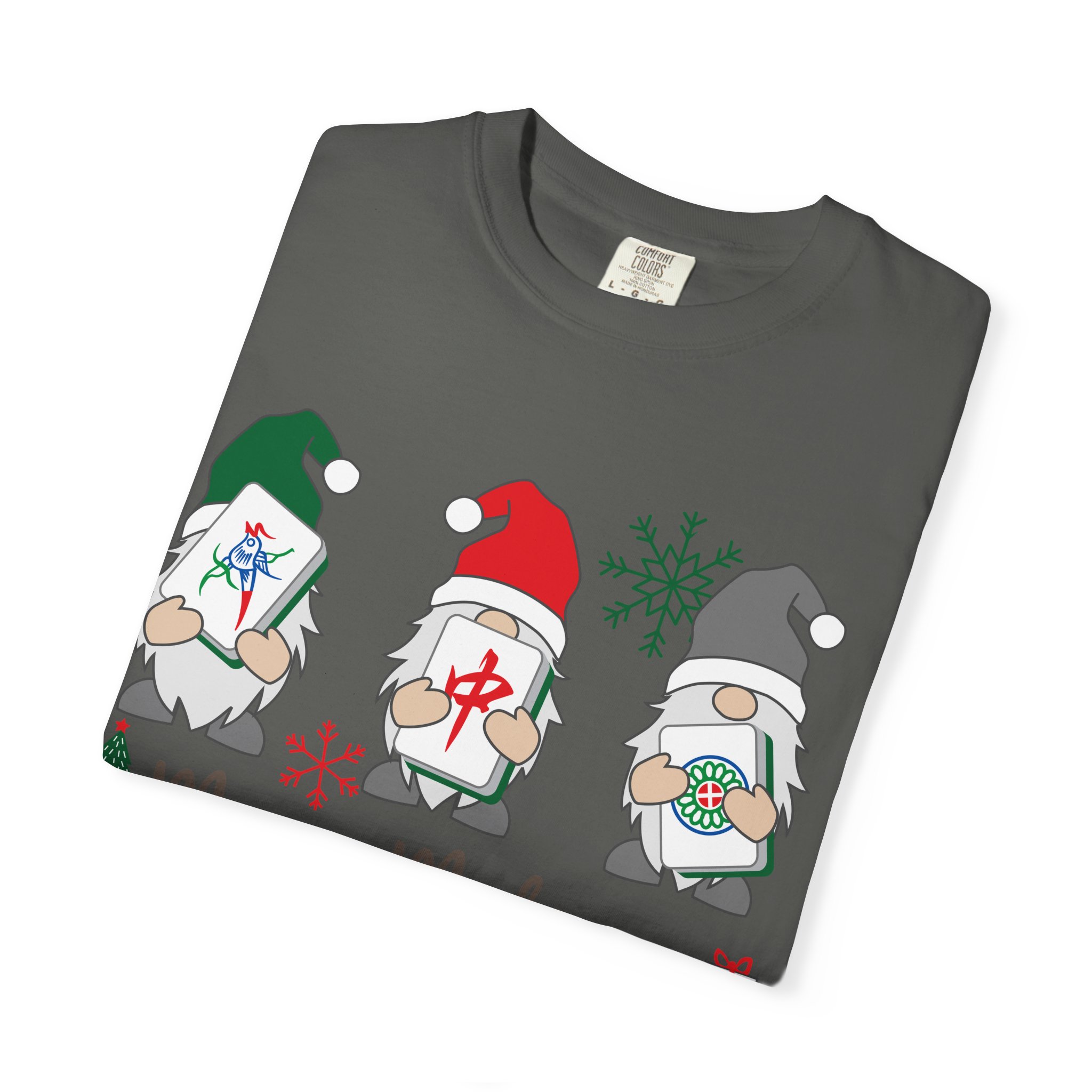 Merry Mahjong Gnome Christmas T-Shirt | Holiday Mahjong Game Night Tee - Image 23