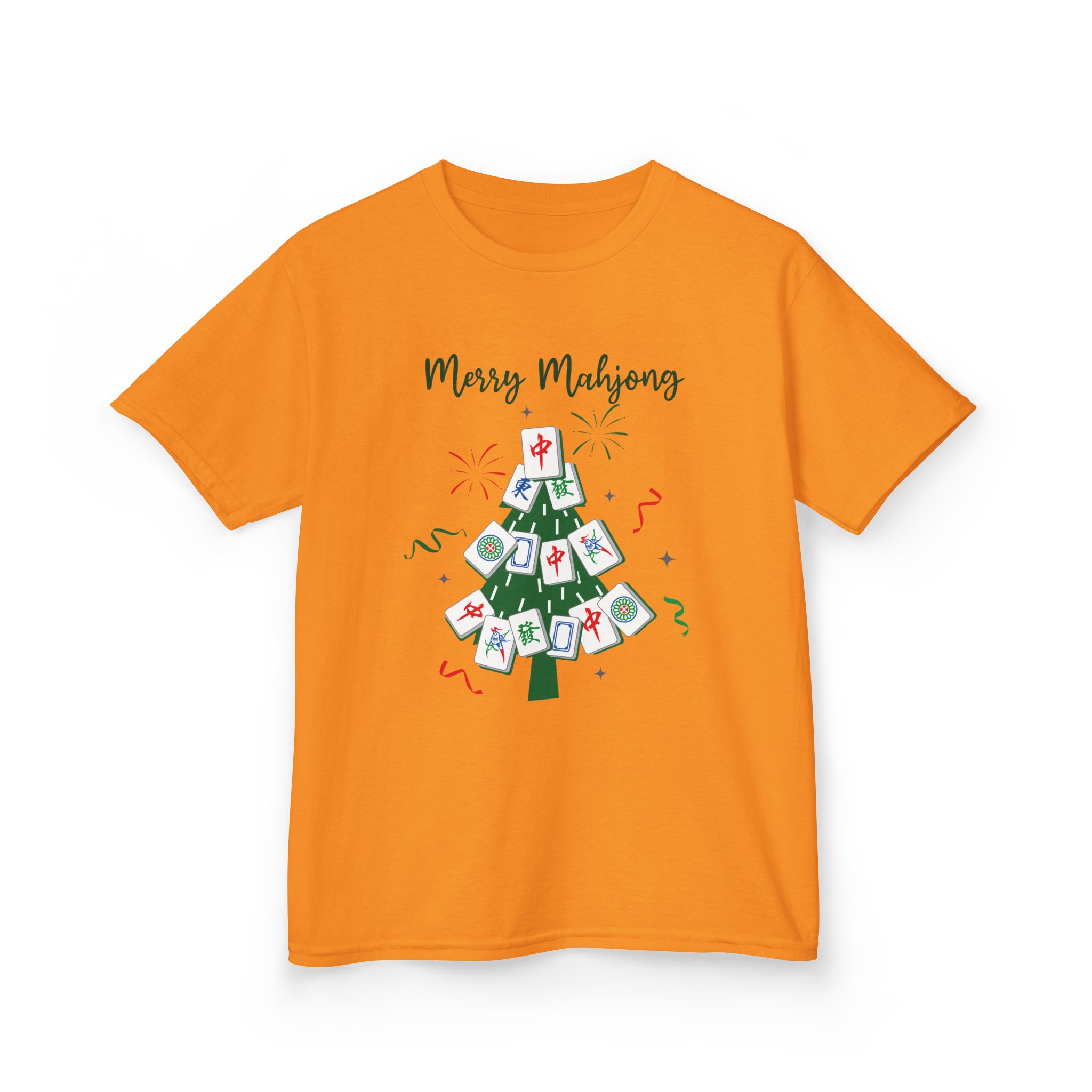 Merry Mahjong Baby Kids Tee | Holiday Mahjong Tree Graphic Shirt - Image 48