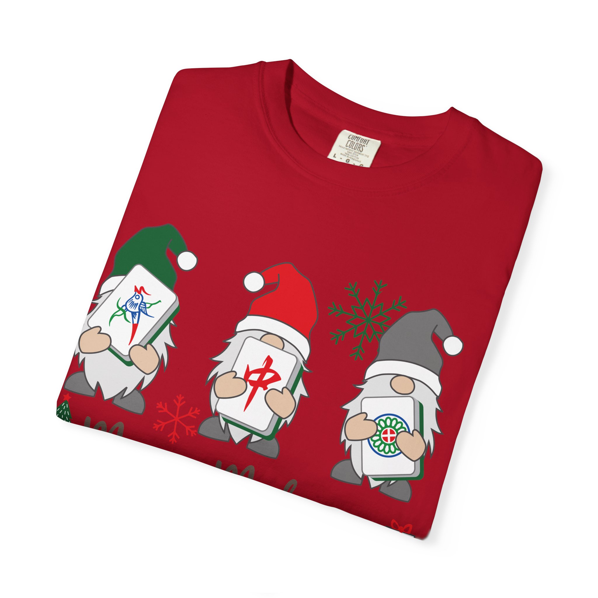 Merry Mahjong Gnome Christmas T-Shirt | Holiday Mahjong Game Night Tee - Image 51