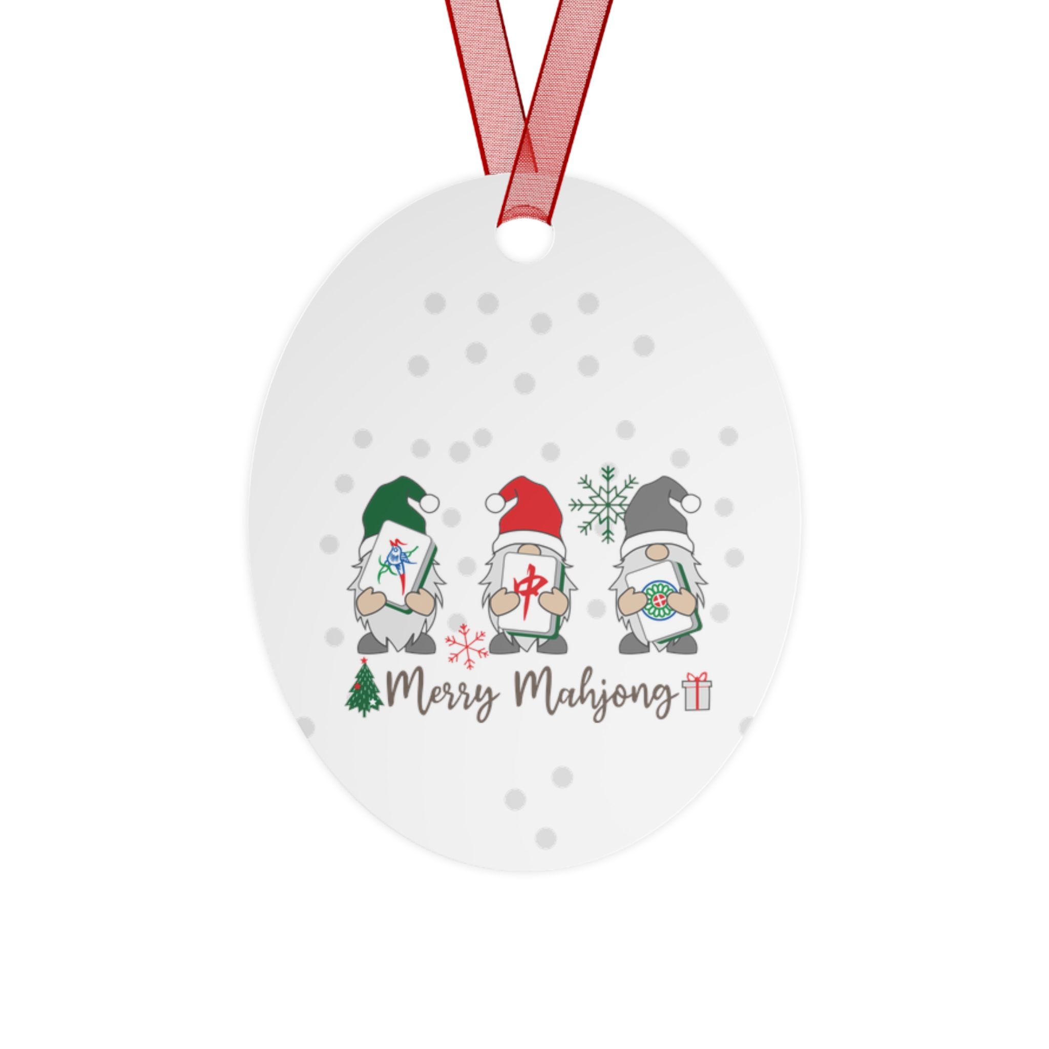 Mahjong Christmas Ornament | Merry Mahjong Metal Holiday Tree Decor - Image 6