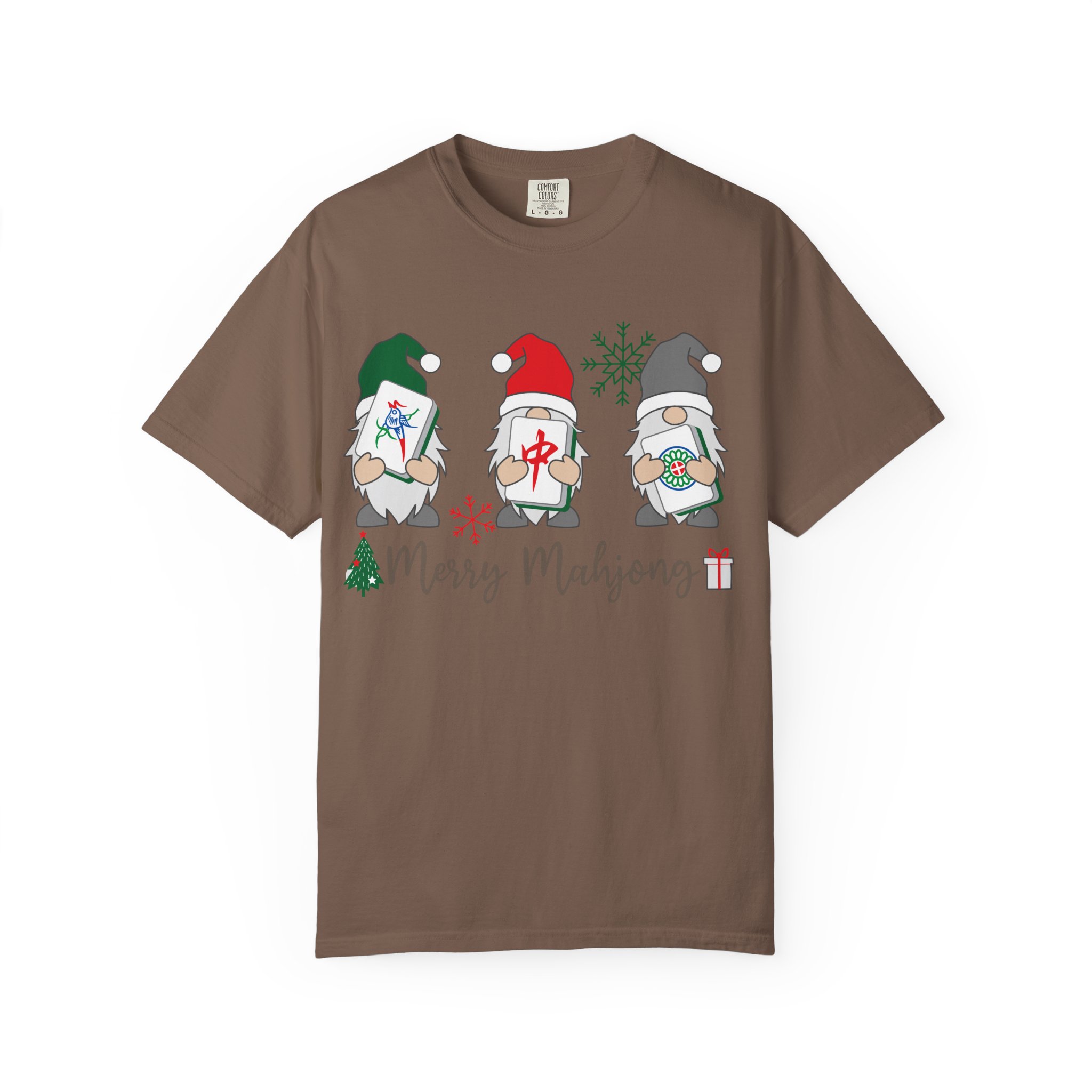 Merry Mahjong Gnome Christmas T-Shirt | Holiday Mahjong Game Night Tee - Image 17