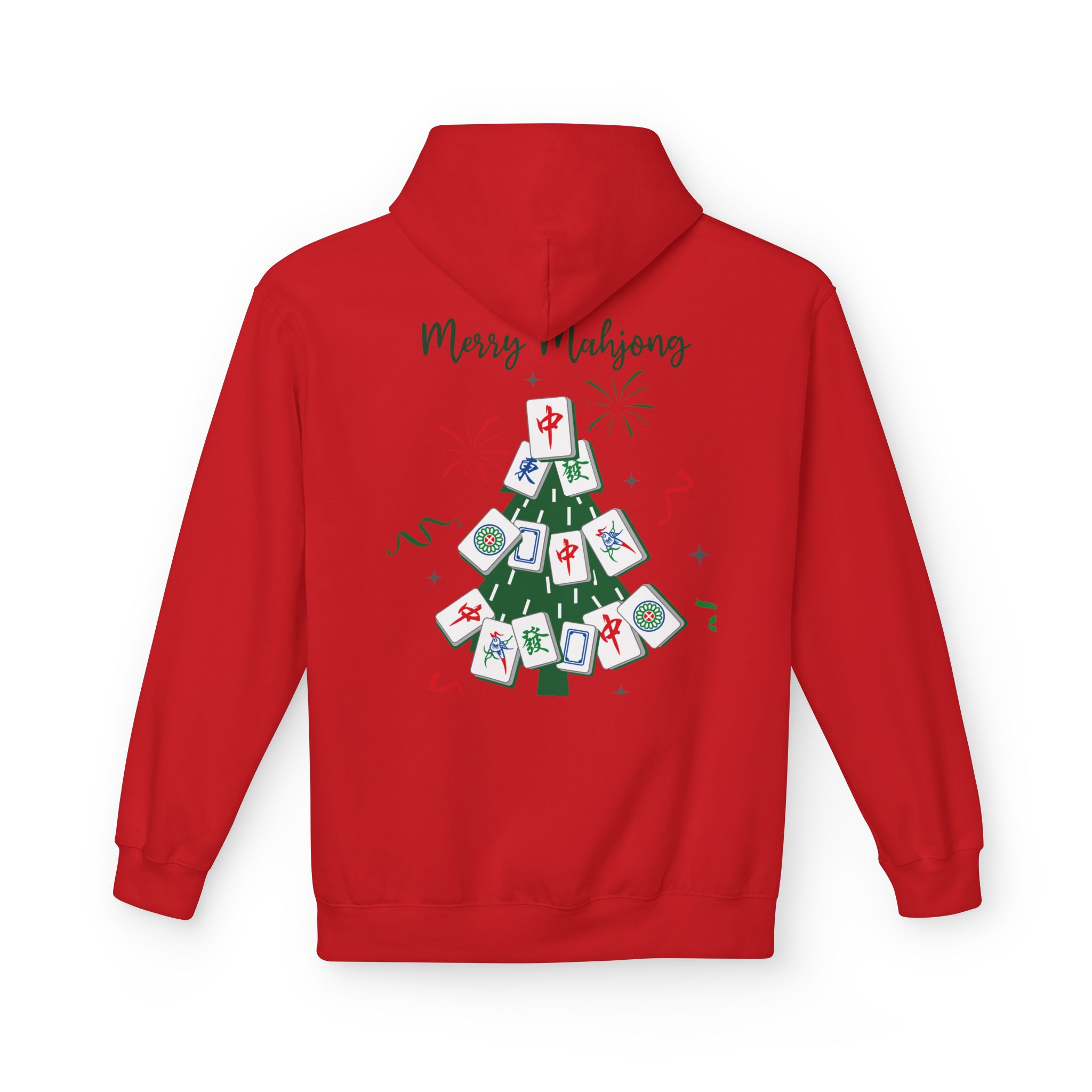Merry Mahjong Santa Hoodie | Cute Holiday Gnome Christmas Pullover - Image 52
