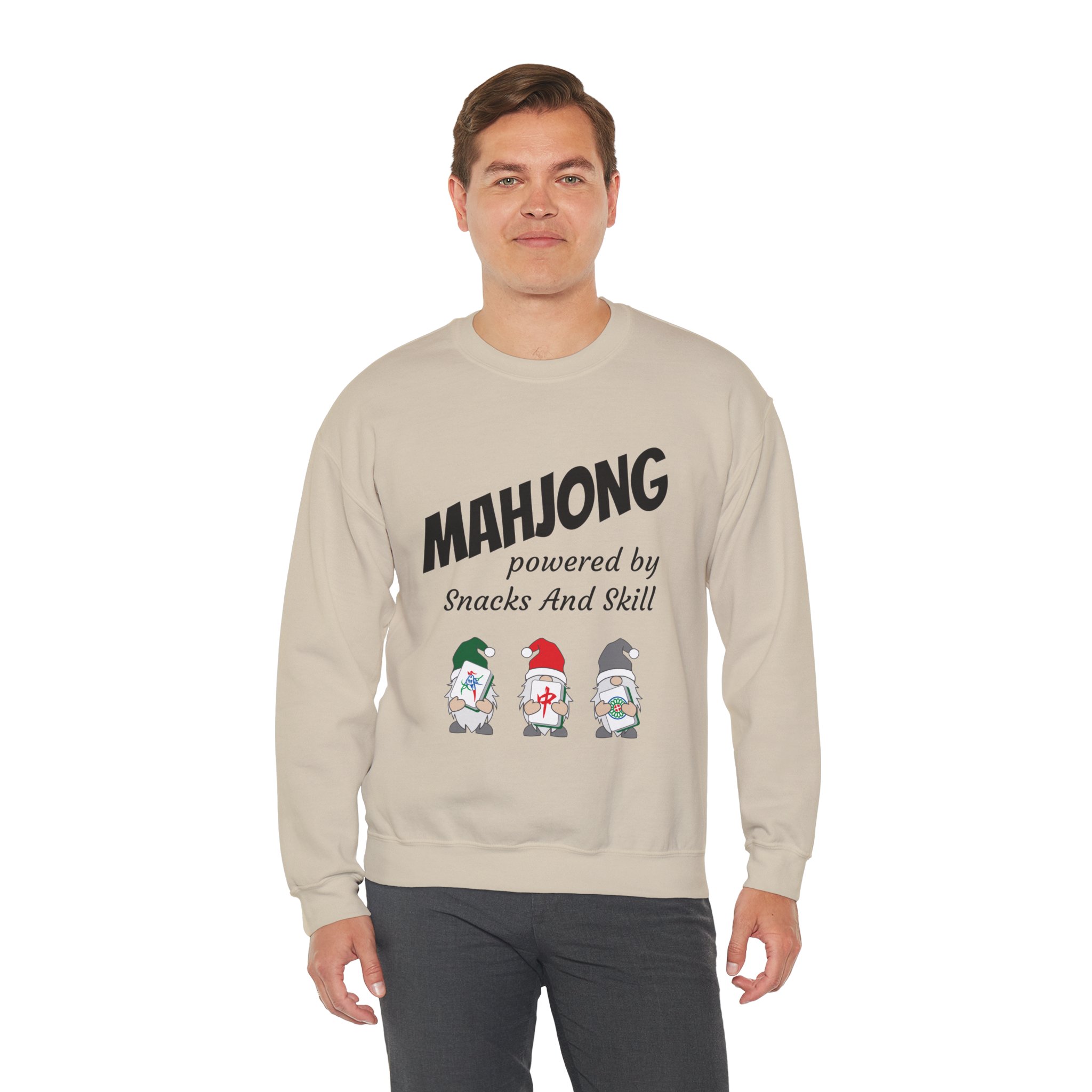 Mahjong Crewneck Sweatshirt | “Powered by Snacks and Skill” + Mahjong Baby Logo (Unisex) - Image 66