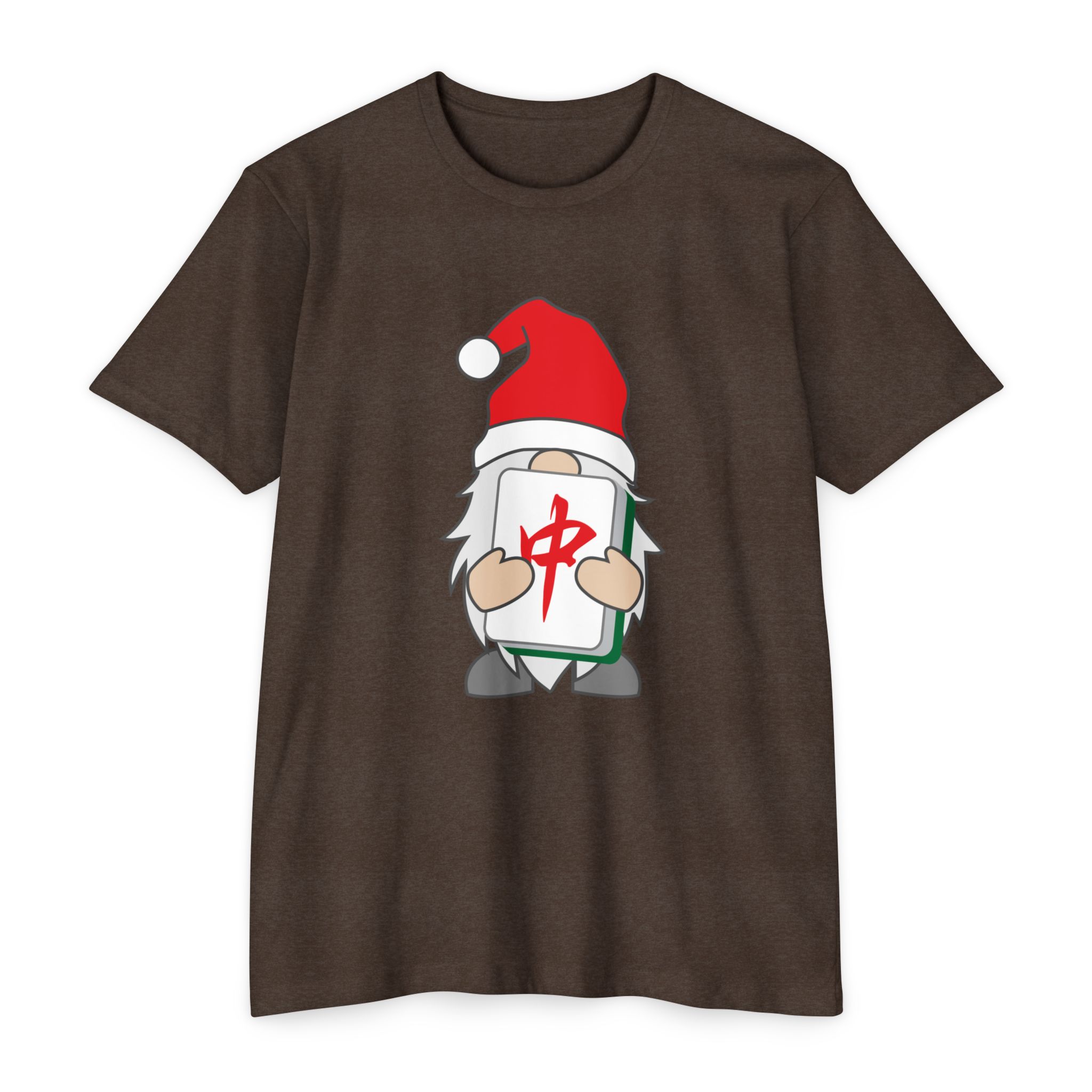 Merry Mahjong Gnome Graphic Tee | Festive Mahjong Tile Shirt for Players & Fans - Image 2