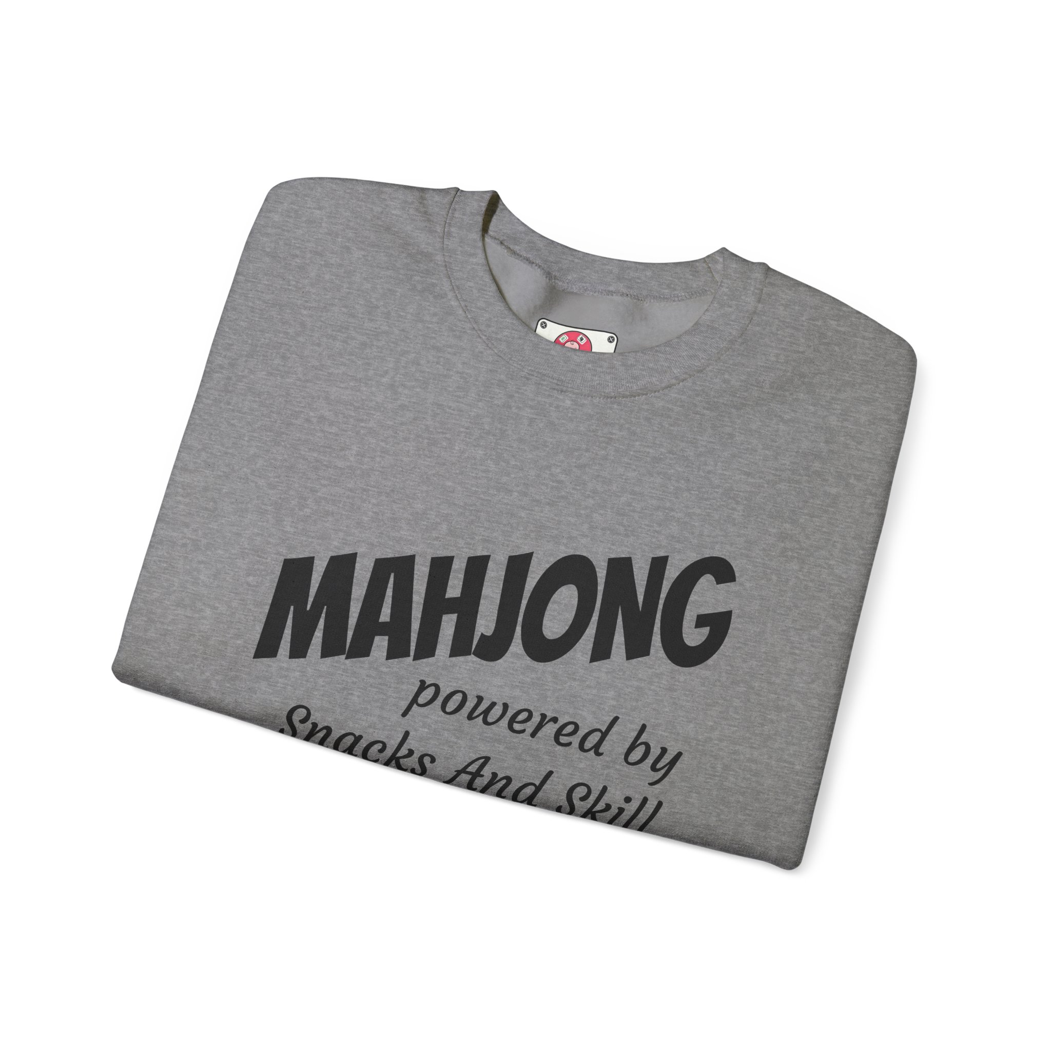 Mahjong Crewneck Sweatshirt | “Powered by Snacks and Skill” + Mahjong Baby Logo (Unisex) - Image 51