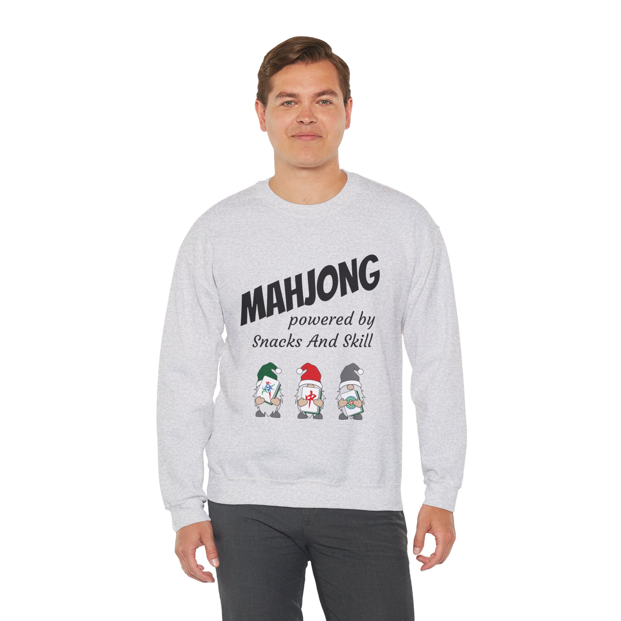 Mahjong Crewneck Sweatshirt | “Powered by Snacks and Skill” + Mahjong Baby Logo (Unisex) - Image 30