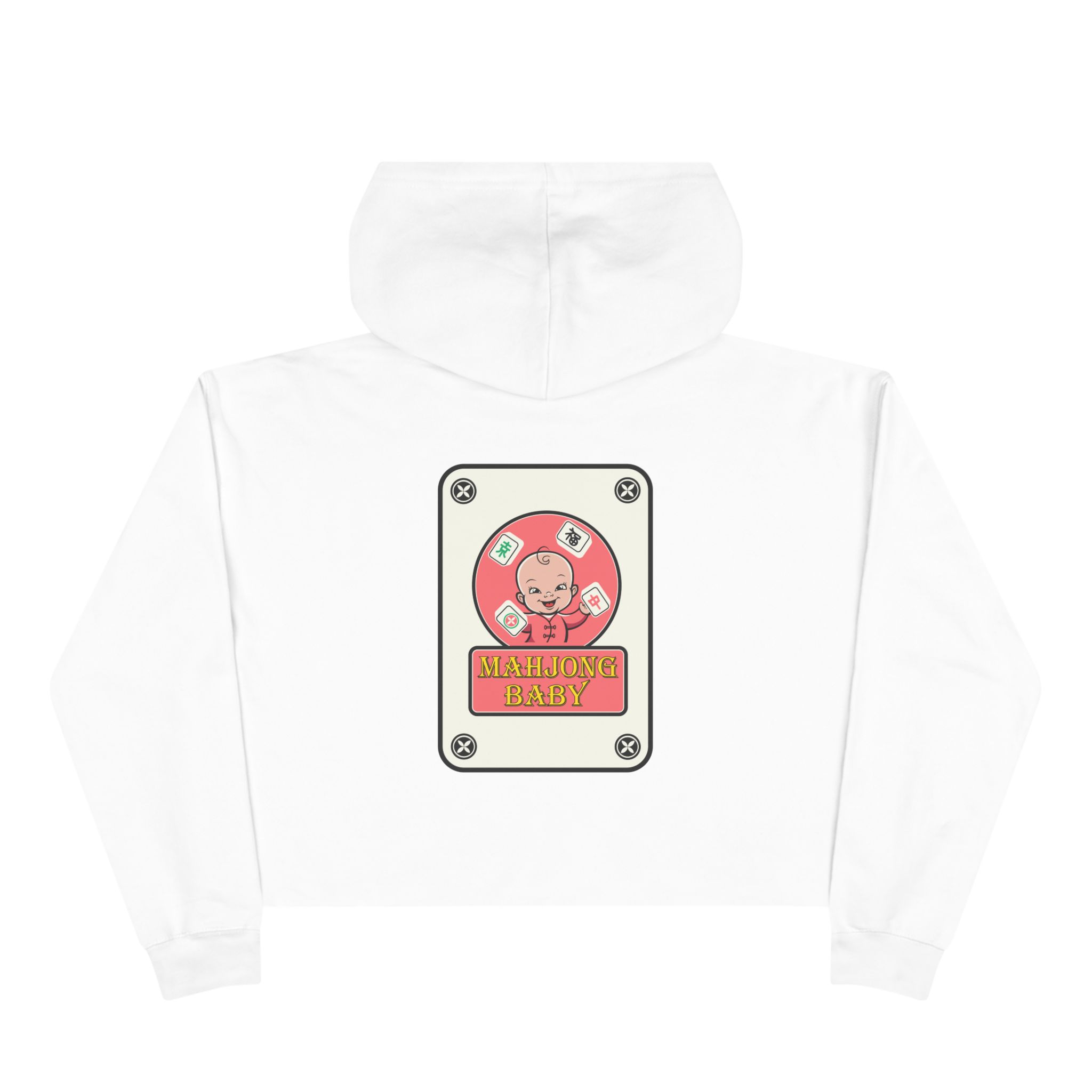 Mahjong Baby Crop Hoodie | Cute Mahjong Tile Graphic Hoodie for Game Lovers - Image 5