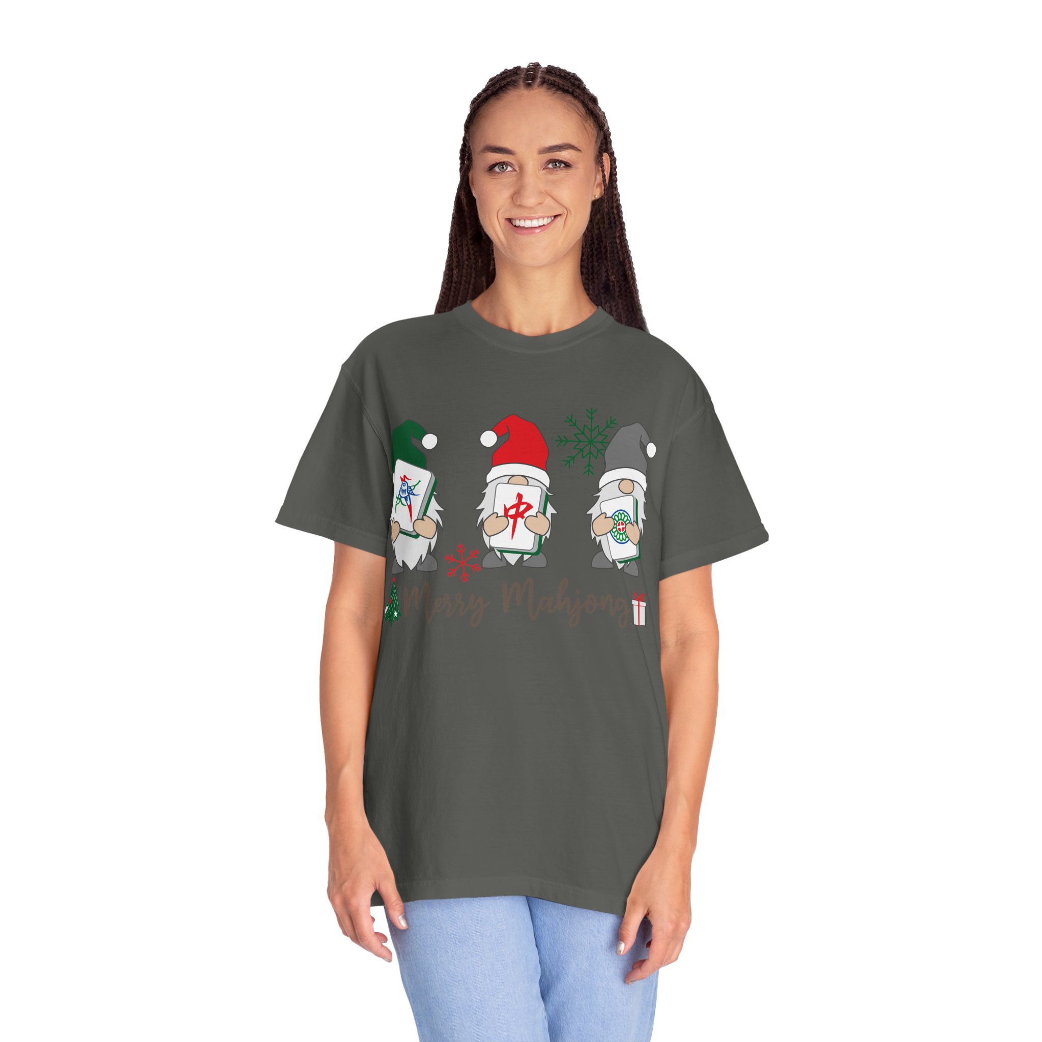 Merry Mahjong Christmas T-Shirt | Holiday Mahjong Tree Graphic Tee - Image 28