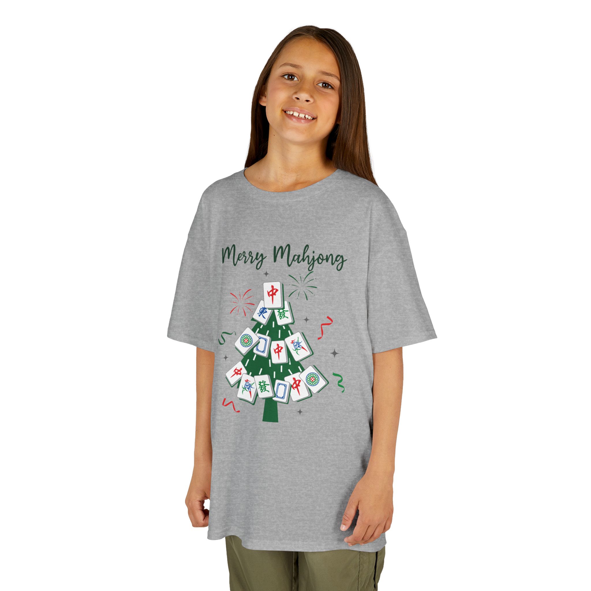 Merry Mahjong Baby Kids Tee | Holiday Mahjong Tree Graphic Shirt - Image 41