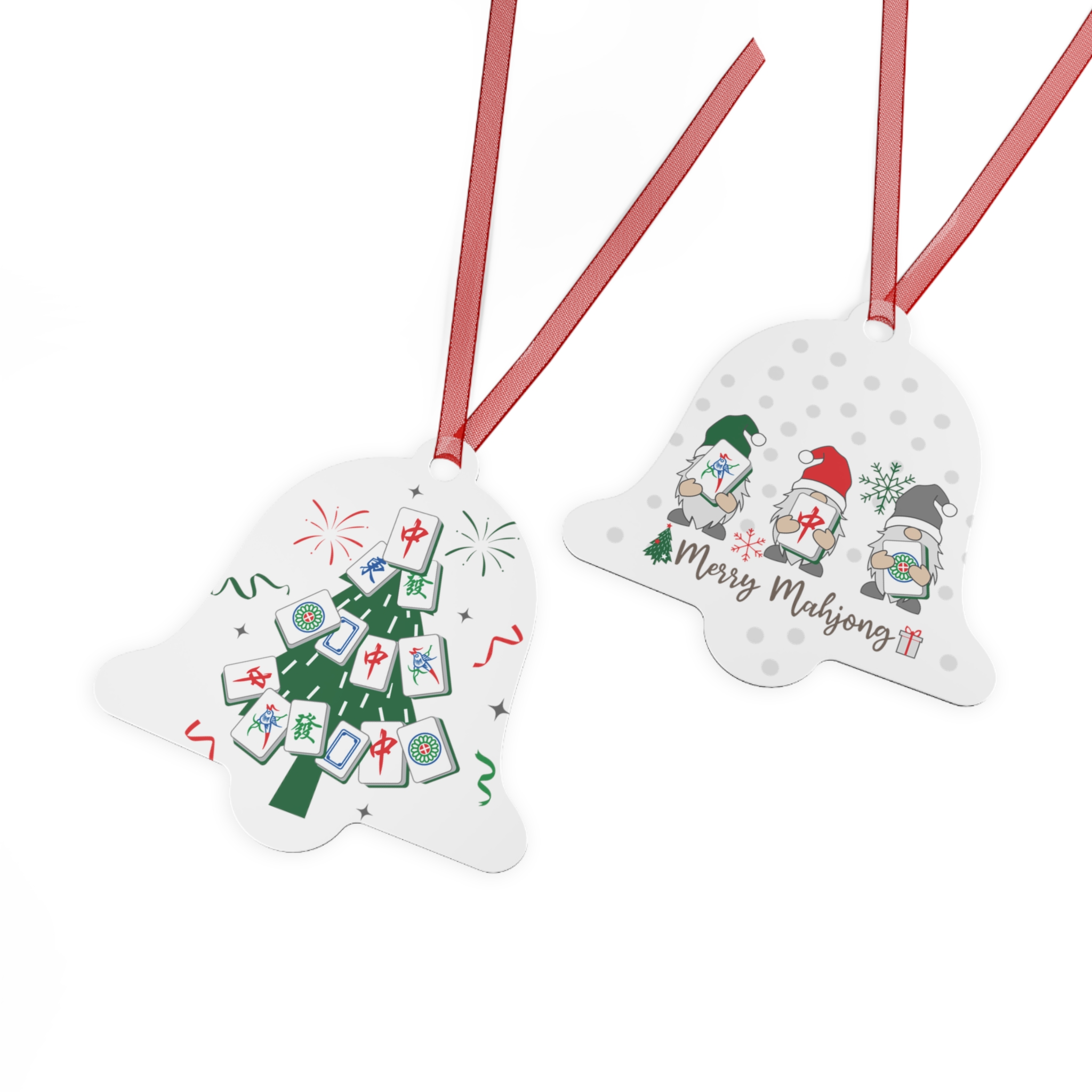 Mahjong Christmas Ornament | Merry Mahjong Metal Holiday Tree Decor - Image 4