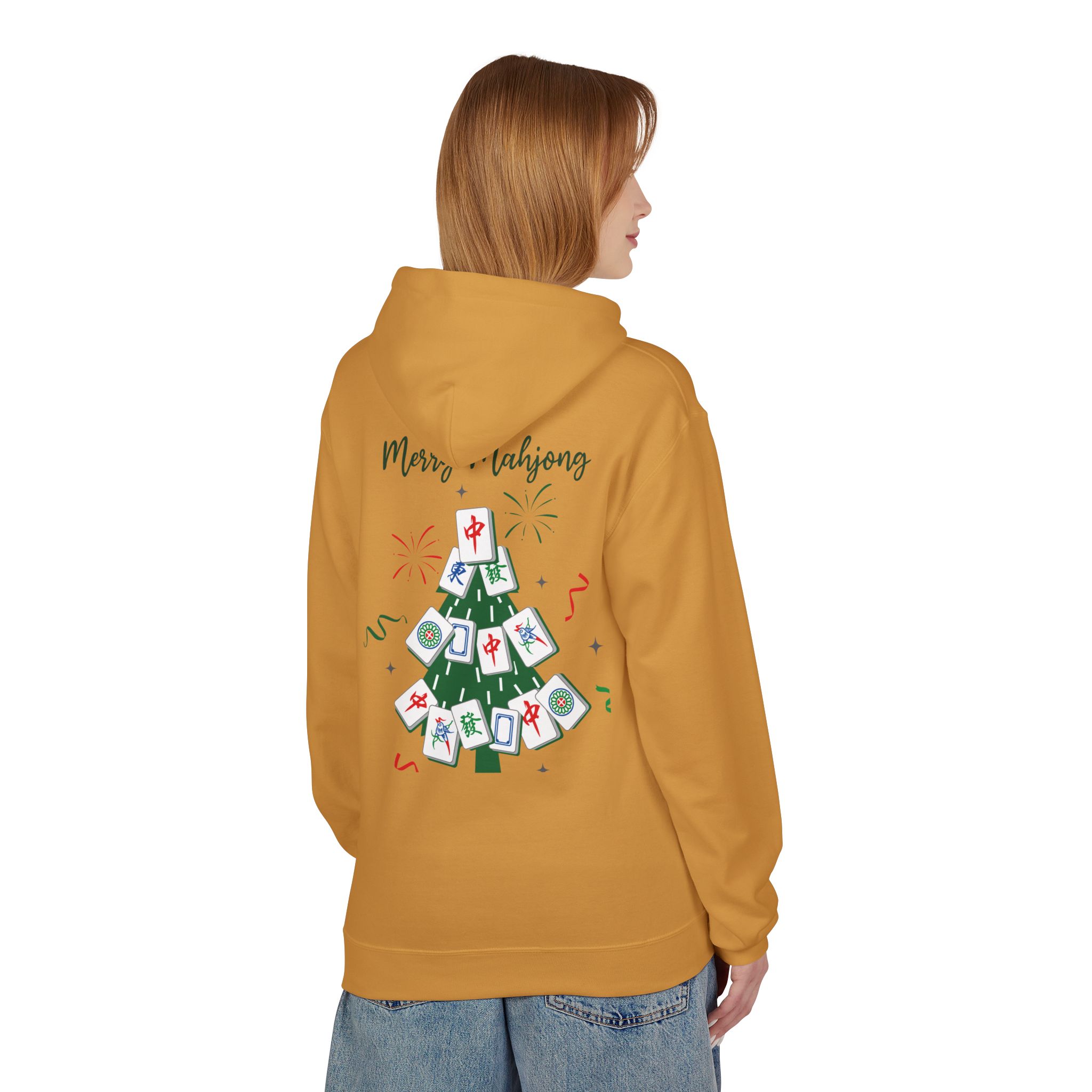 Merry Mahjong Santa Hoodie | Cute Holiday Gnome Christmas Pullover - Image 31