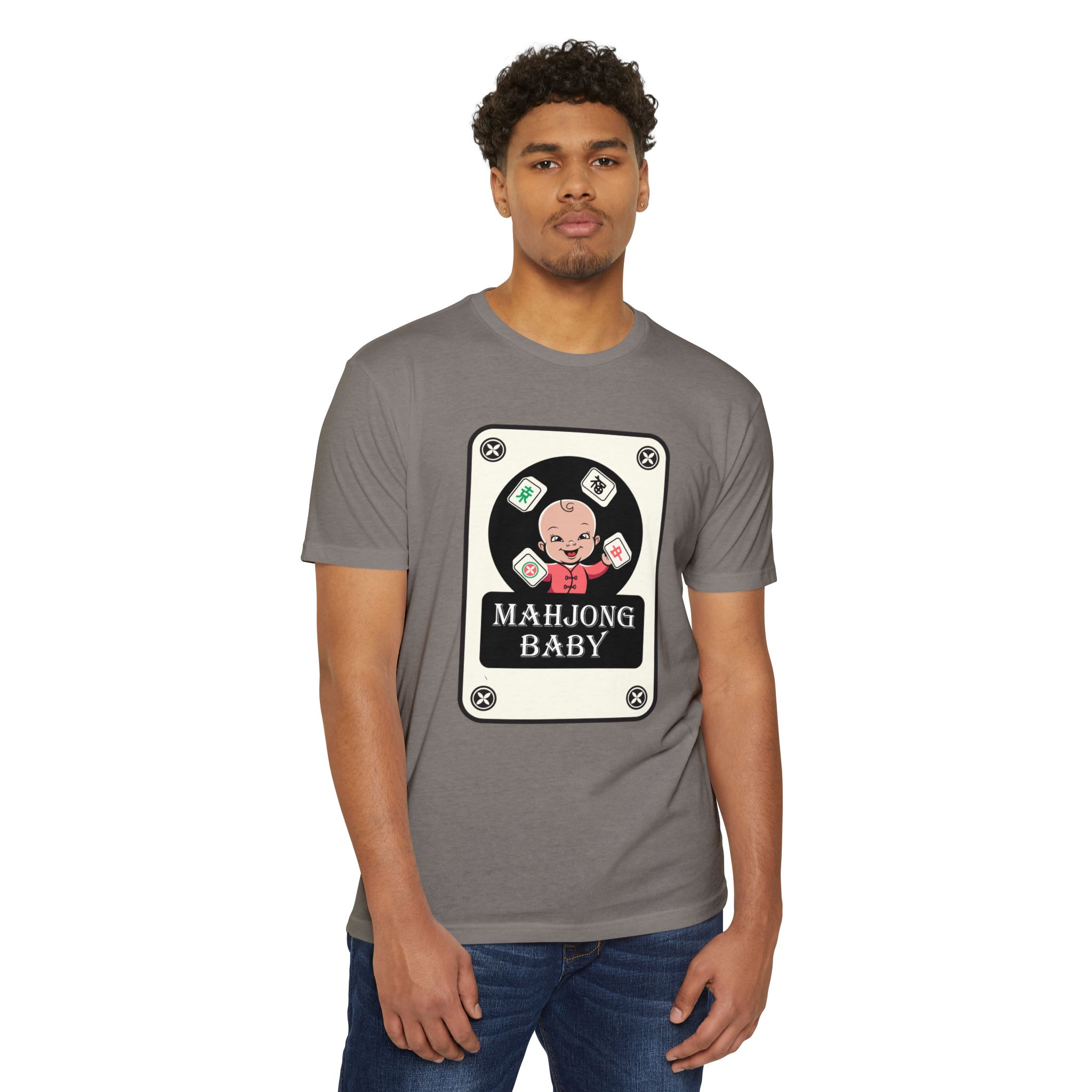 Mahjong Baby Graphic T-Shirt | Black Retro Mahjong Tile Tee for Players & Fans - Image 31