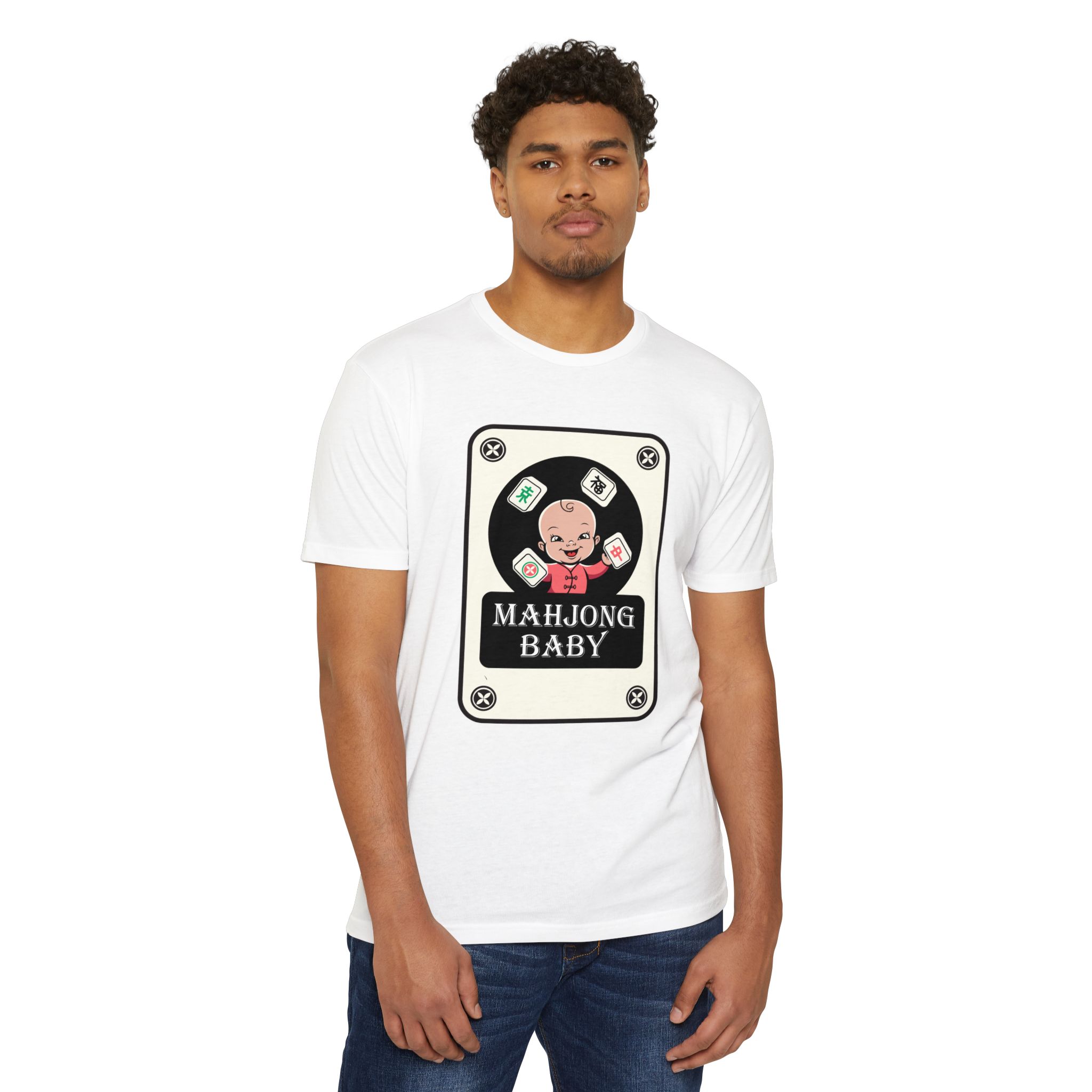Mahjong Baby Graphic T-Shirt | Black Retro Mahjong Tile Tee for Players & Fans - Image 45