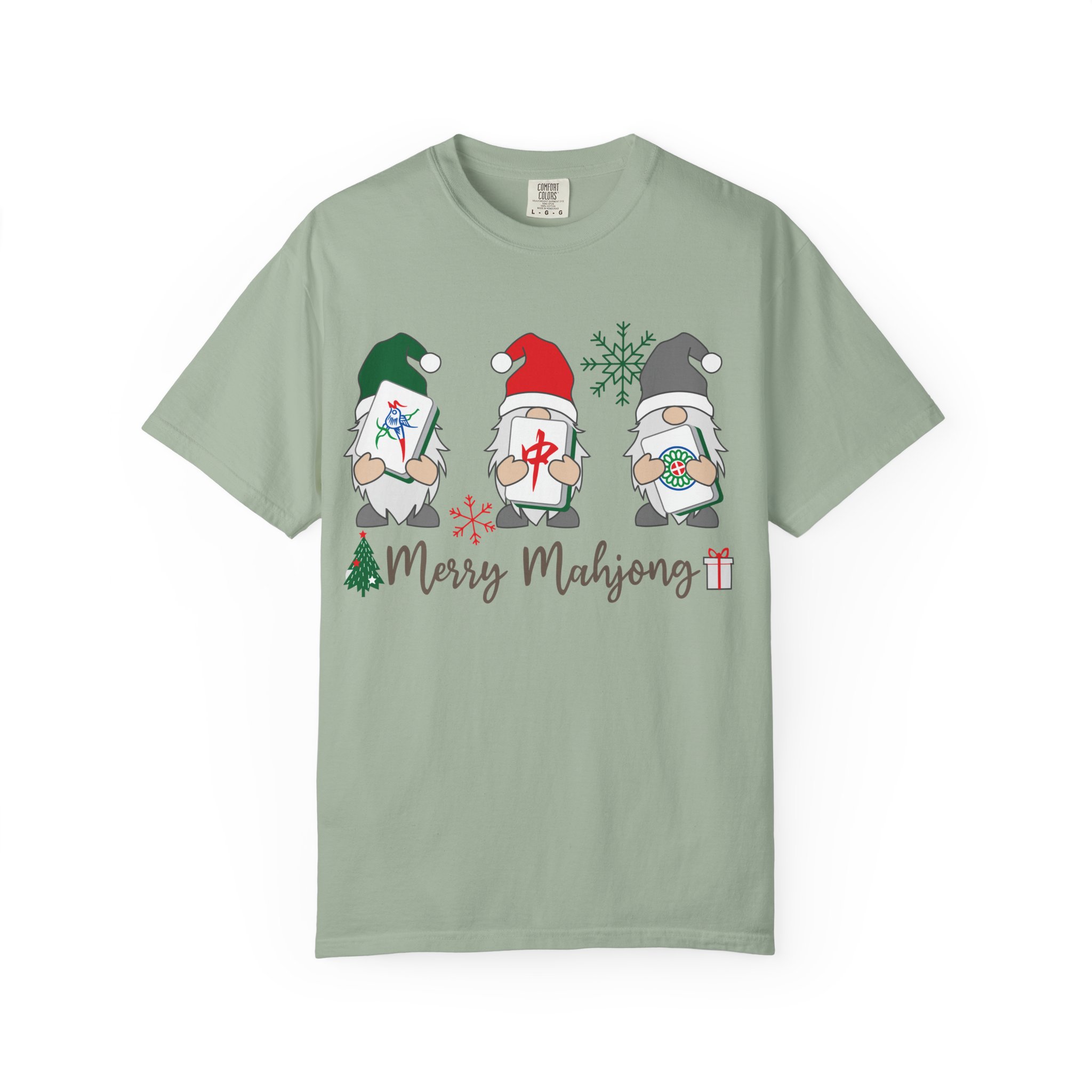 Merry Mahjong Gnome Christmas T-Shirt | Holiday Mahjong Game Night Tee - Image 57